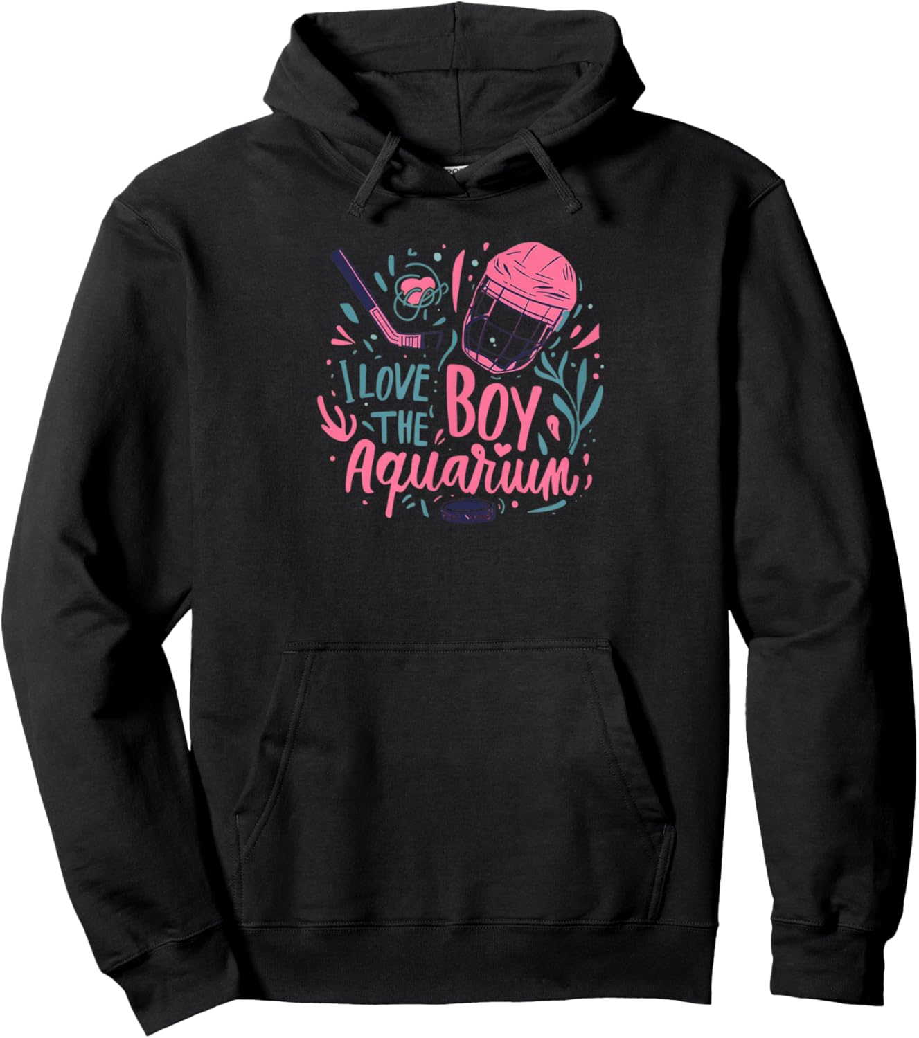 I Love The Boy Aquarium Hockey Hoodie - Hoodie | Black