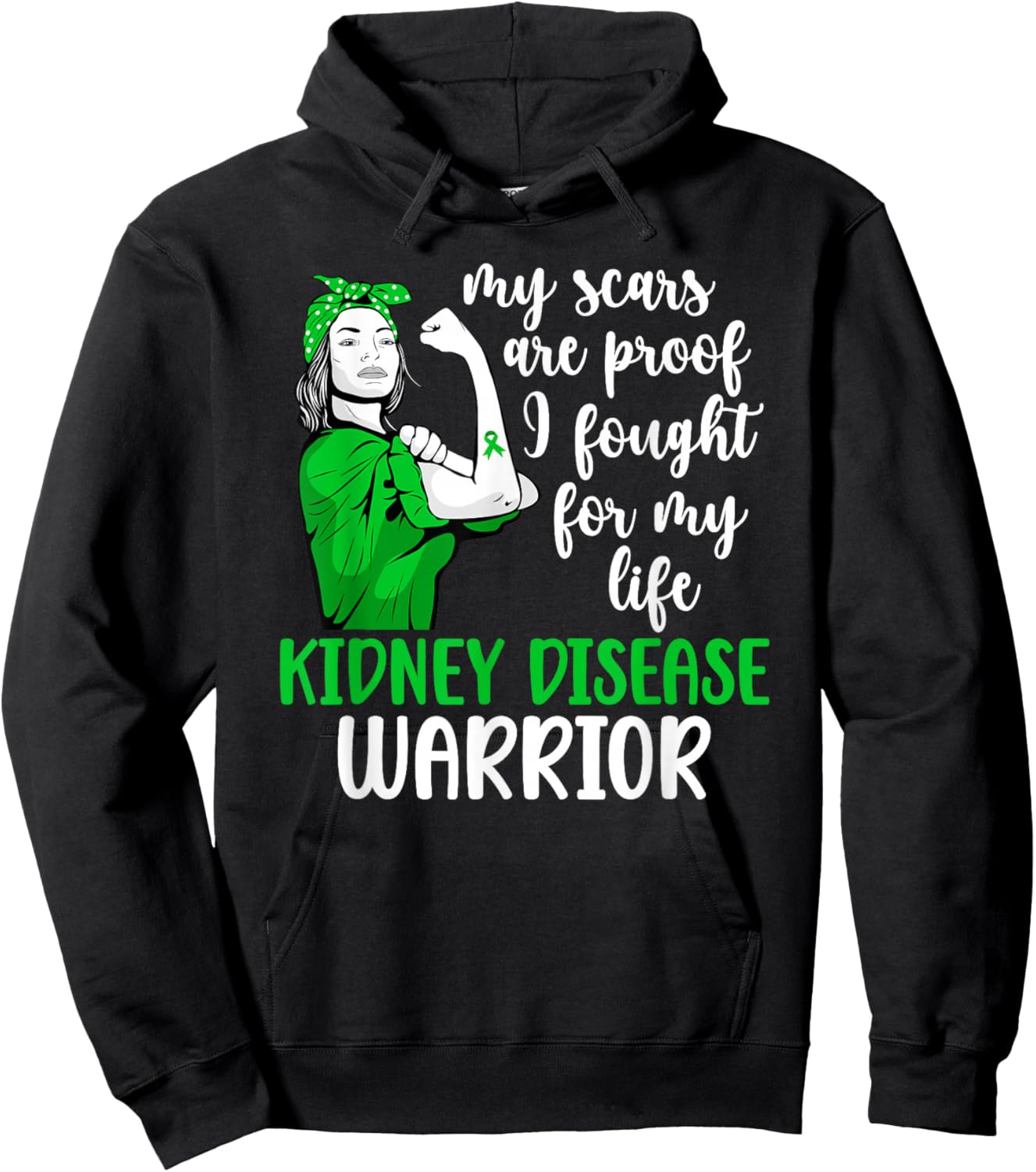 Proud Kidney Disease Warrior Kidney Disease Awareness Month Hoodie - Hoodie | Black