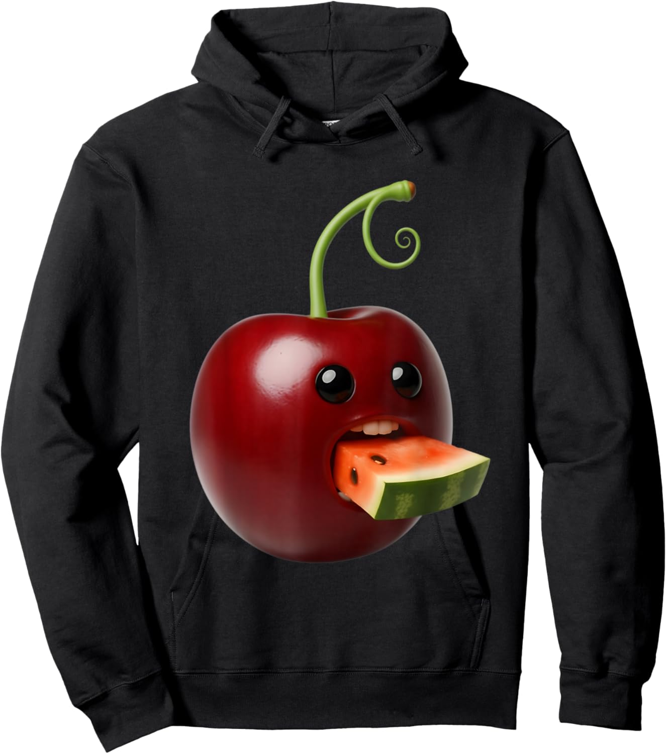Niche Fruits Funny Cherry Meme Brainrot Surreal Hoodie - Hoodie | Black