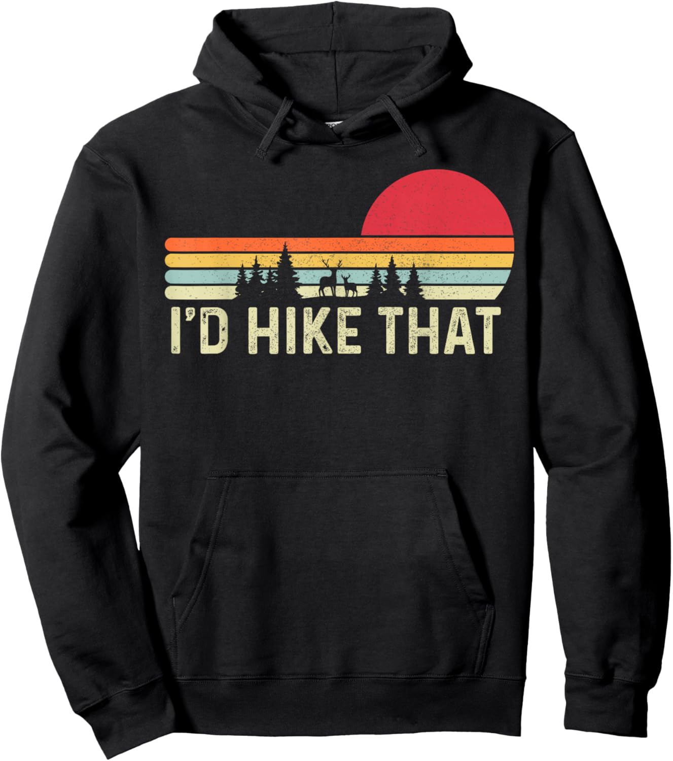 Hiking Society I'd Hike That Mountain Hiking Outdoor Hiker Hoodie - Hoodie | Black