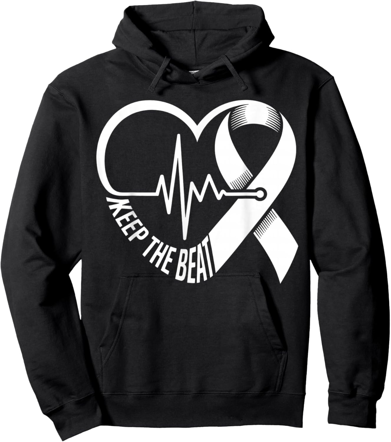 Heart Disease Awareness Heartbeat CHD Wear Red Heart Health Hoodie - Hoodie | Black