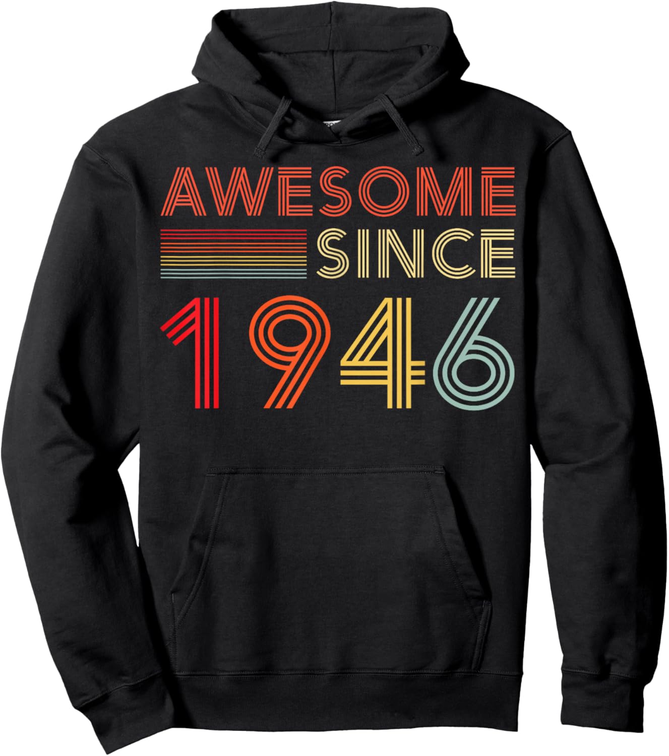 Awesome 80 Birthday Decorations Men 80yr 1946 80th Birthday Hoodie - Hoodie | Black