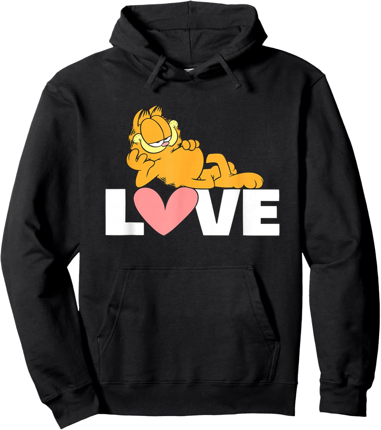 Garfield Valentine's Day Relaxed and in Love Hoodie - Hoodie | Black
