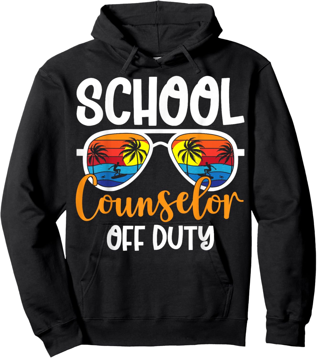 School Counselor Off Duty - Retro Summer Vacation Hoodie - Hoodie | Black