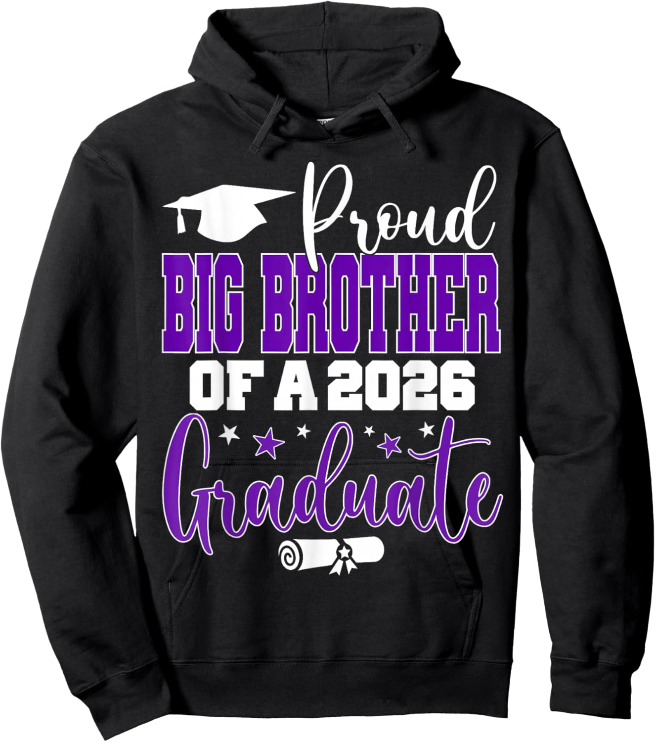 Senior 2026 Proud Big-Brother of A Class of 2026 Graduate Hoodie - Hoodie | Black