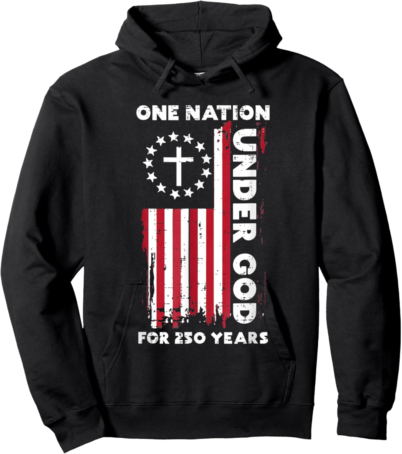 250 Year USA American Flag 250th Anniversary Christian God Hoodie - Hoodie | Black