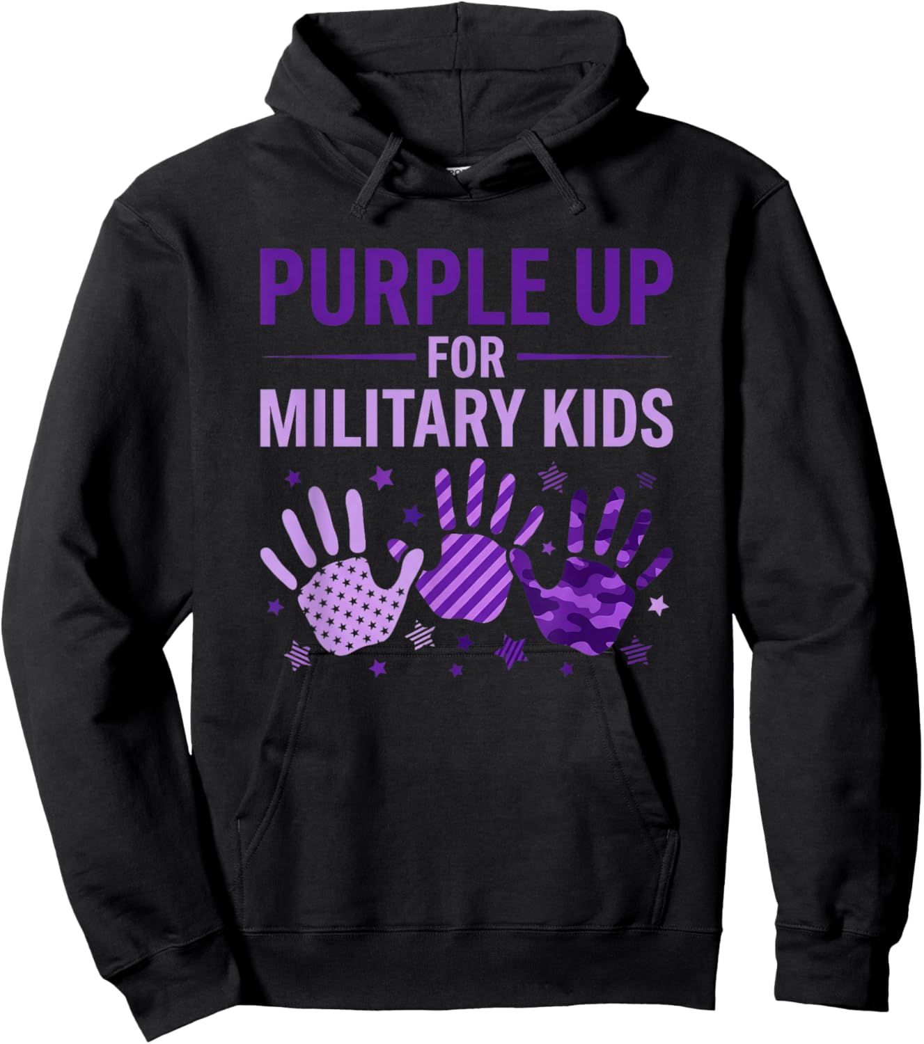Purple Up for Military Kids Month of The Military Child Hoodie - Hoodie | Black