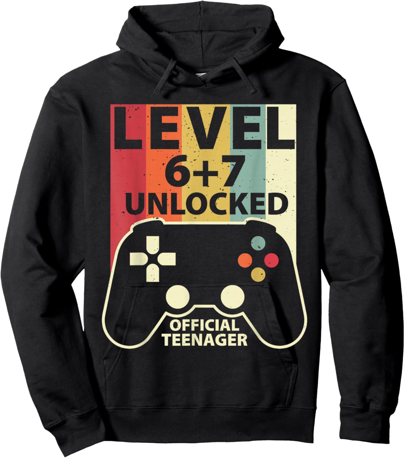 Level 13 Unlocked 67 Meme 13th Birthday Retro Gaming Boys Hoodie - Hoodie | Black