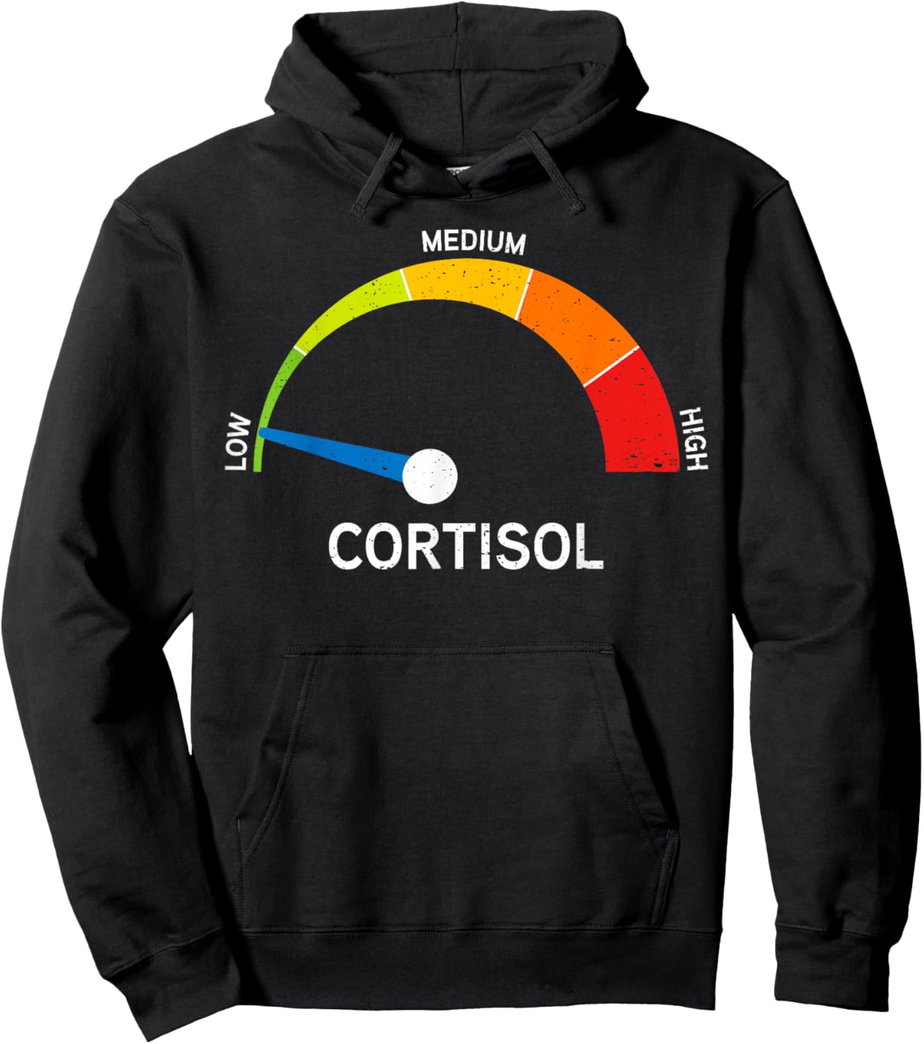 Funny Cortisol Level Speedometer Stress Meme Hoodie - Hoodie | Black