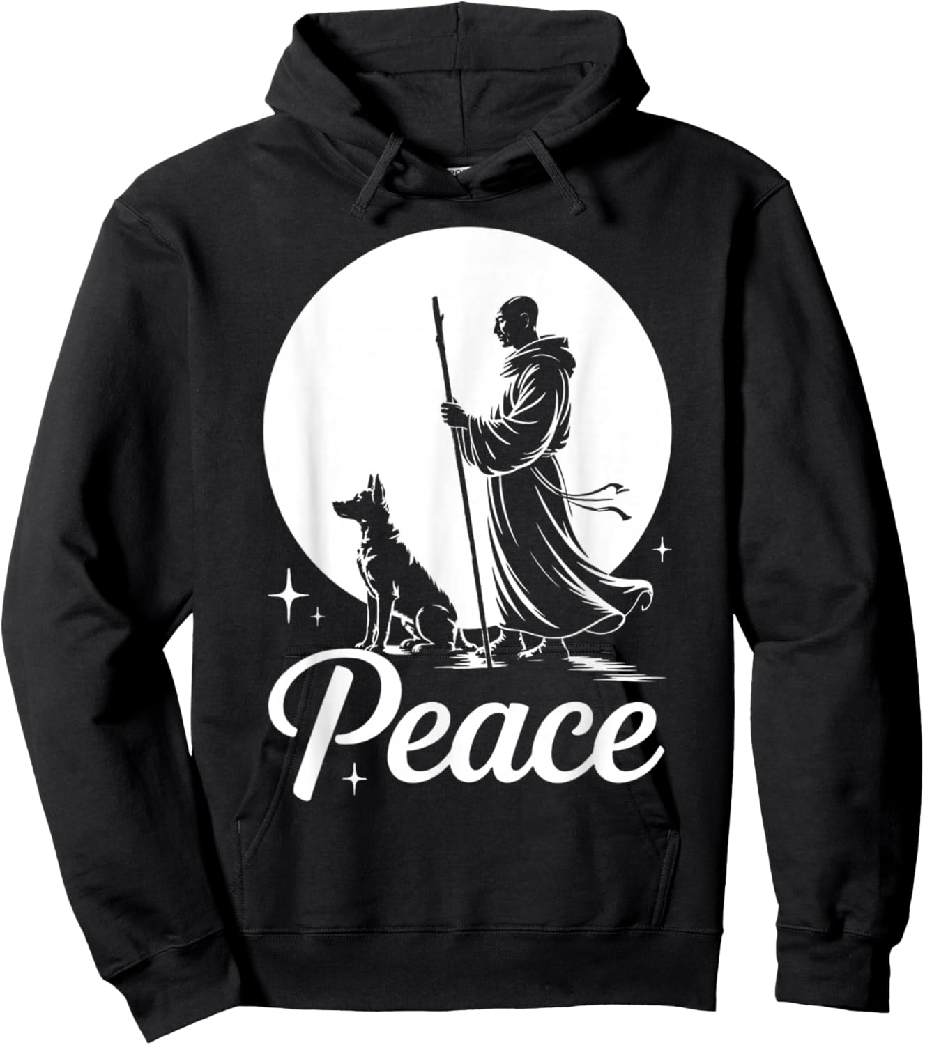 Fun Walk for Peace Calm Monks with Dog Meditation Dogs Lover Hoodie - Hoodie | Black