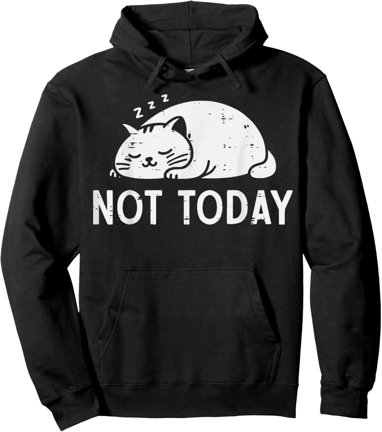 Cat Sleeping Not Today Funny Kitten Kitty Women Girls Kids Hoodie - Hoodie | Black
