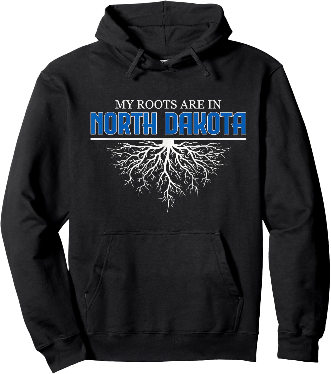 My Roots are in North Dakota State Pride Vintage Roots Art Hoodie - Hoodie | Black