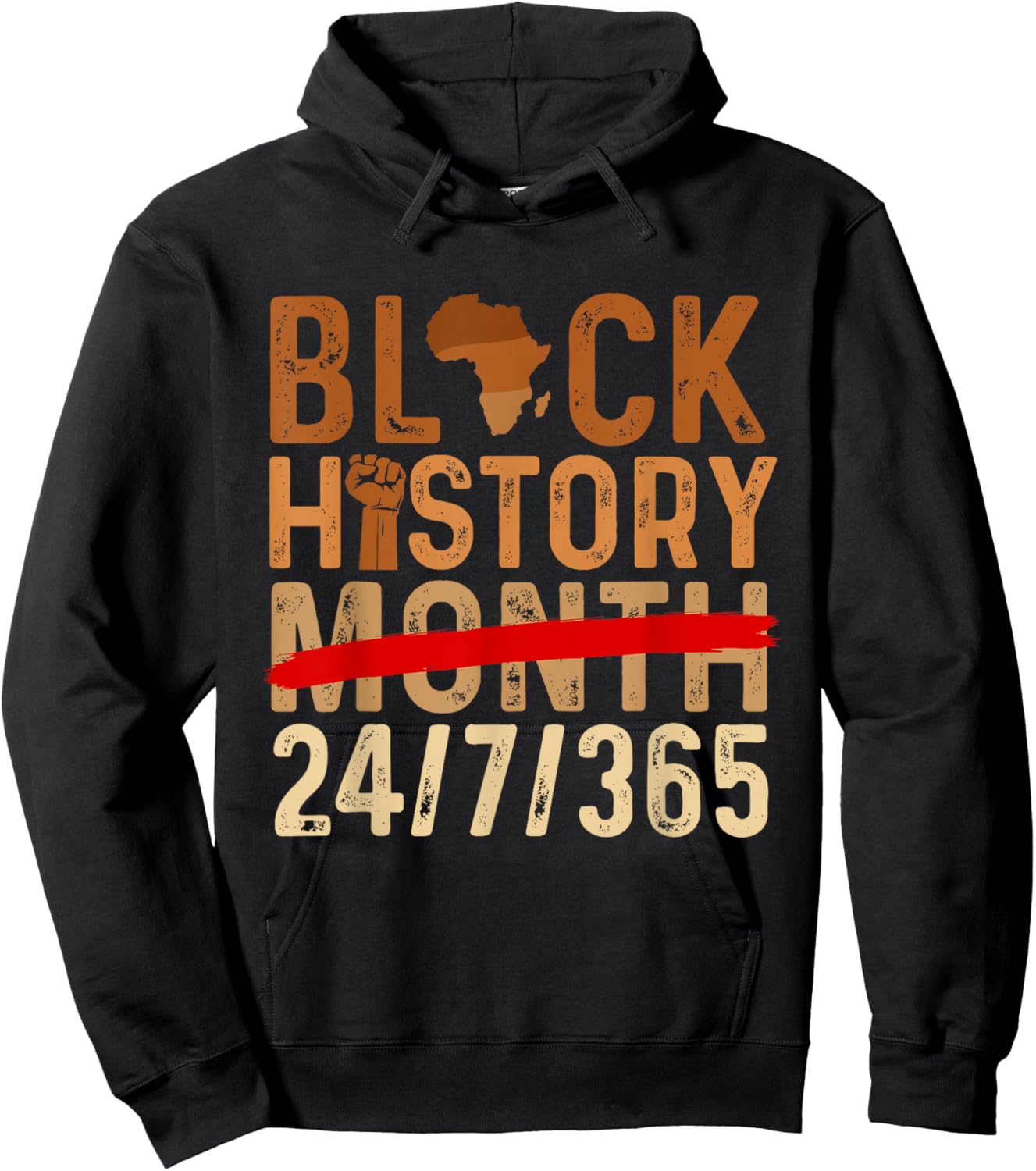 Black History Month 24/7/365 - African Roots Melanin Pride Hoodie - Hoodie | Black