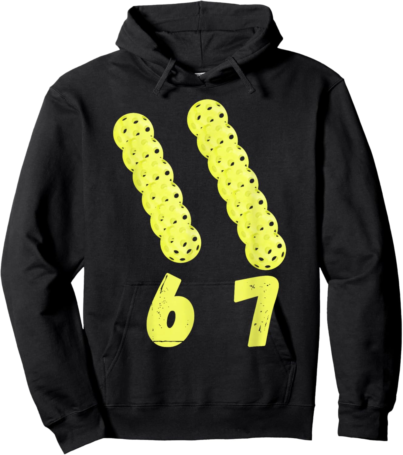 Funny Pickleball Lover 6 7 Meme pickleballs Gen Alpha Slang Hoodie - Hoodie | Black