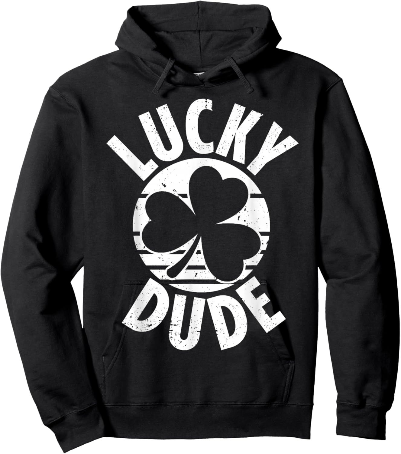 Funny St Patricks Day Lucky Dude Shamrock Boys Kids Hoodie - Hoodie | Black
