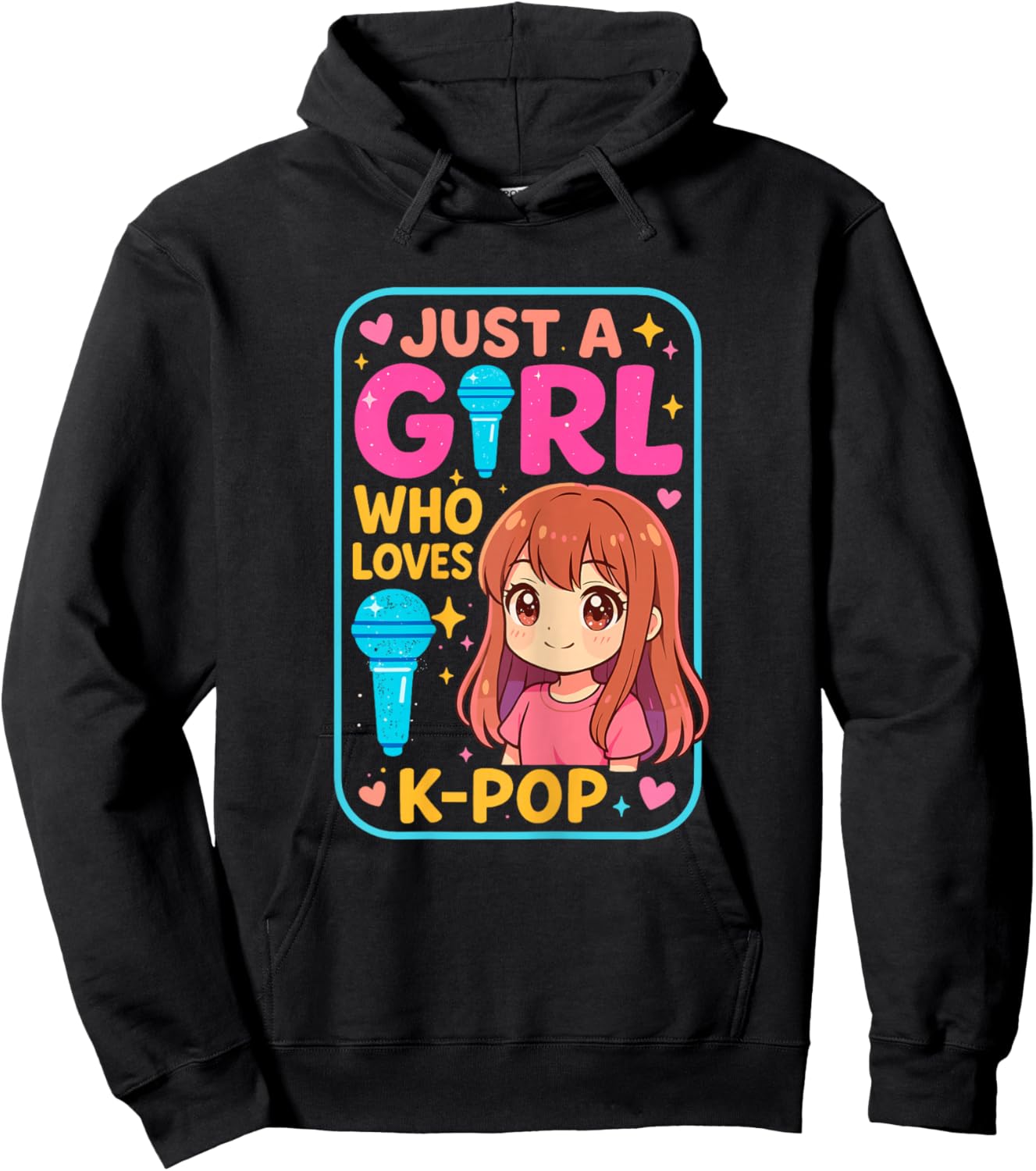 Just a Girl who Loves K-Pop Korean Music Hoodie - Hoodie | Black
