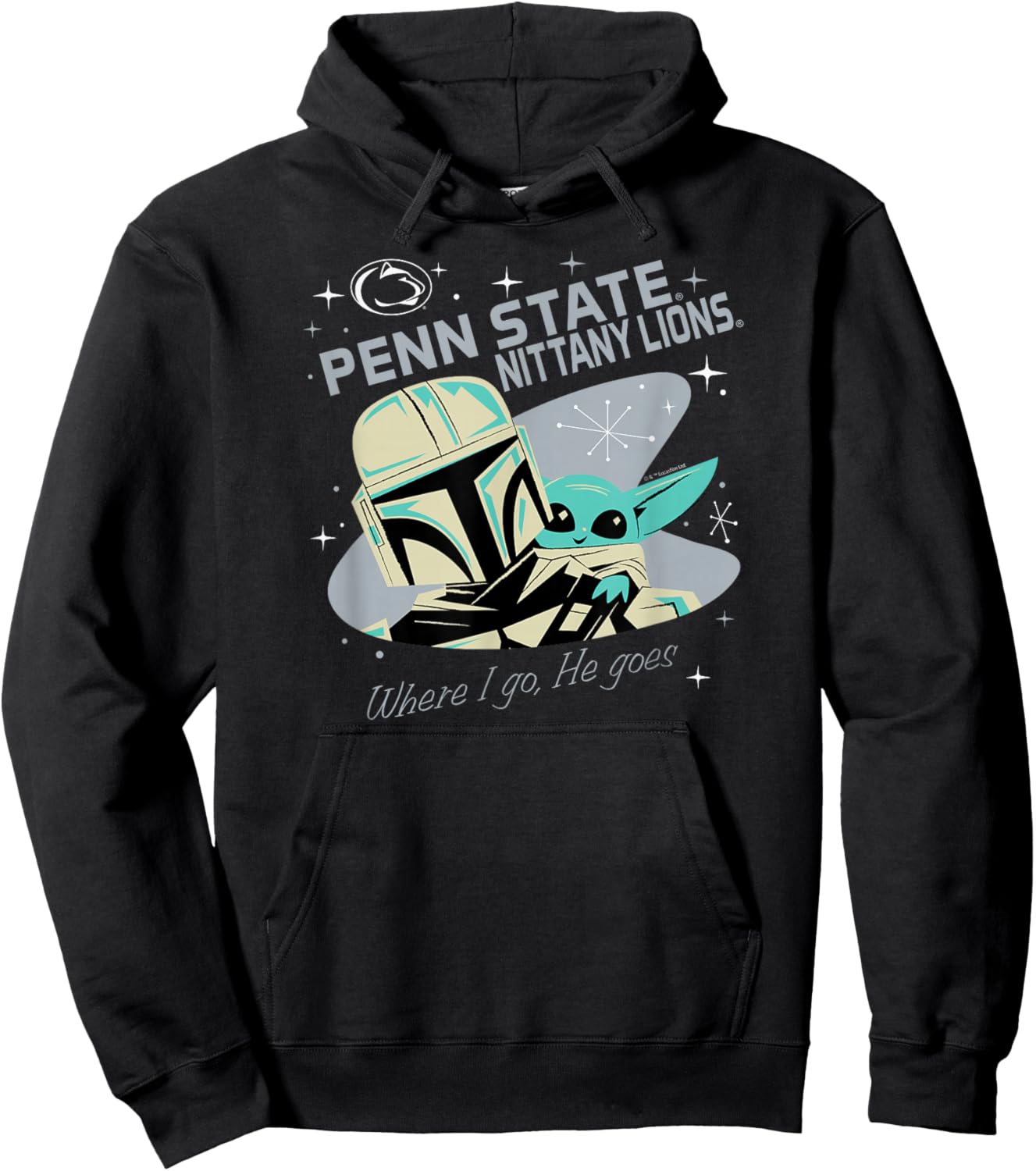 Penn State Nittany Lions Star Wars Mandalorian Navy Hoodie - Hoodie | Black