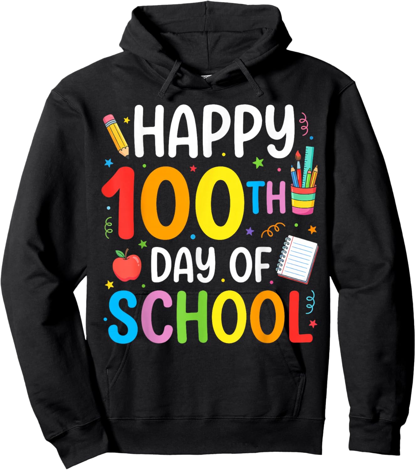 100 Days of School Teacher and Student Hoodie - Hoodie | Black
