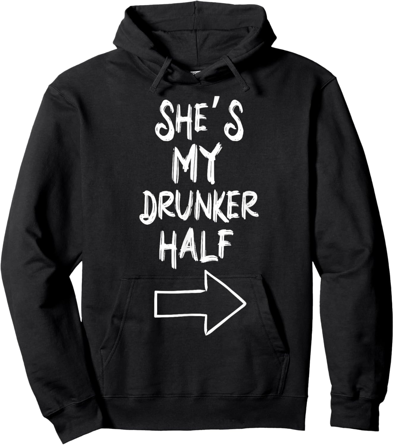 She’s My Drunker Half Funny Couples Valentine Matching Hoodie - Hoodie | Black