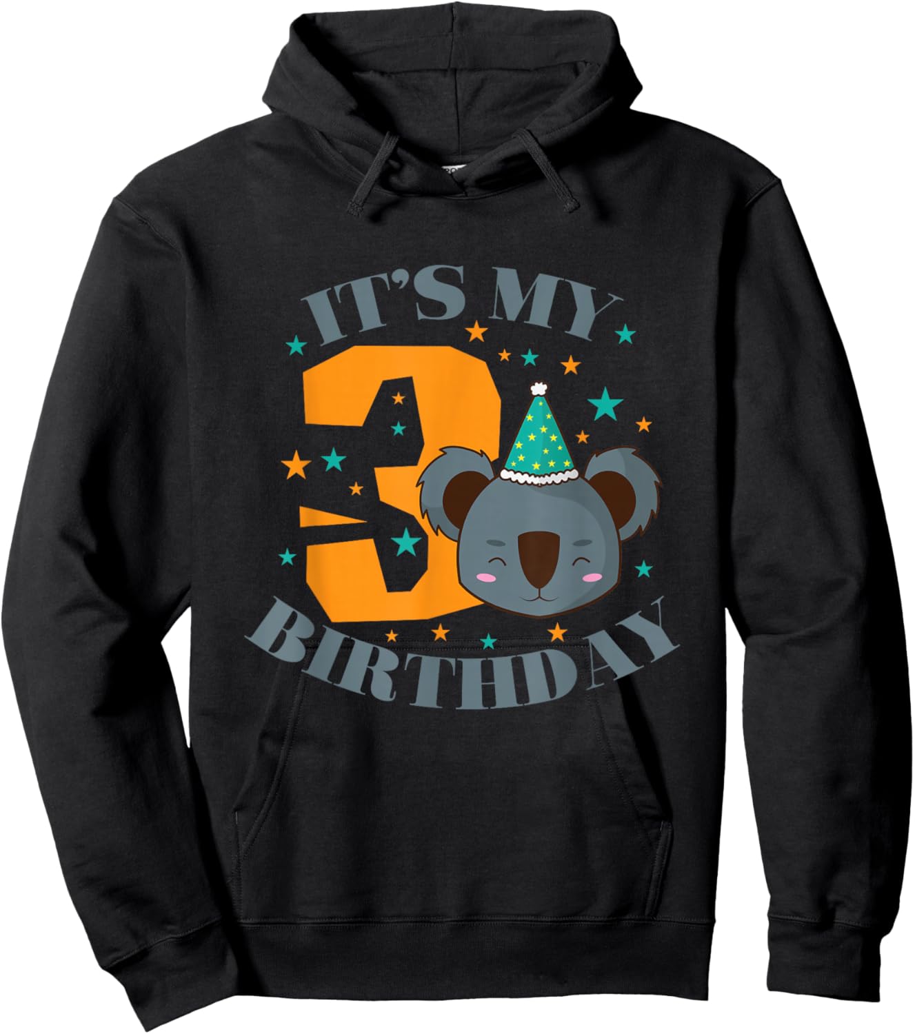 It's My 3rd Birthday Koala Child Girl Hoodie - Hoodie | Black
