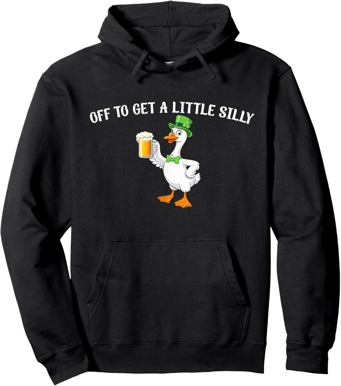 Off to Get a Little Silly Goose Funny Beer Green Hoodie - Hoodie | Black