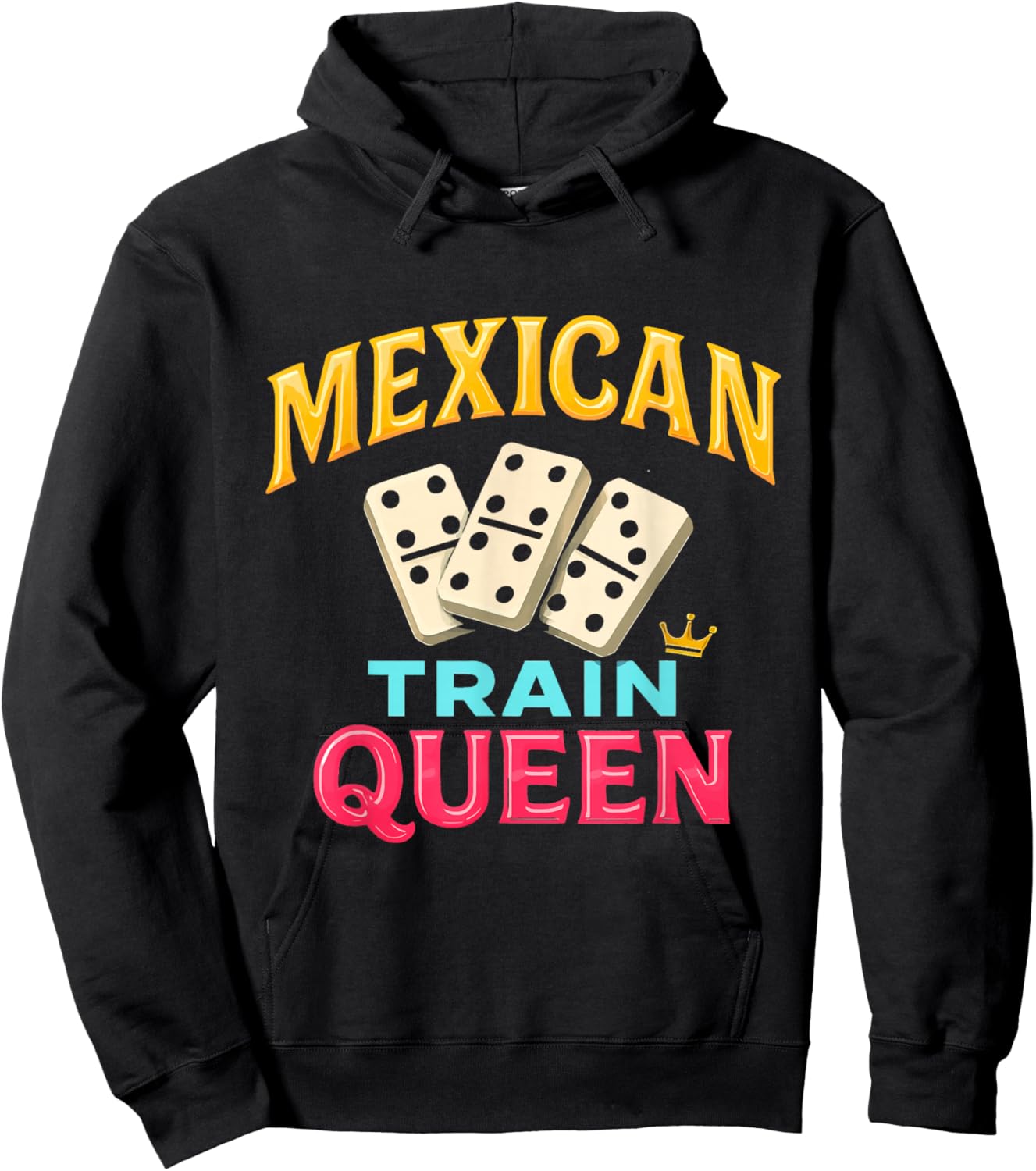 Mexican Train Queen Domino Player Dominoes Lover Tile Game Hoodie - Hoodie | Black
