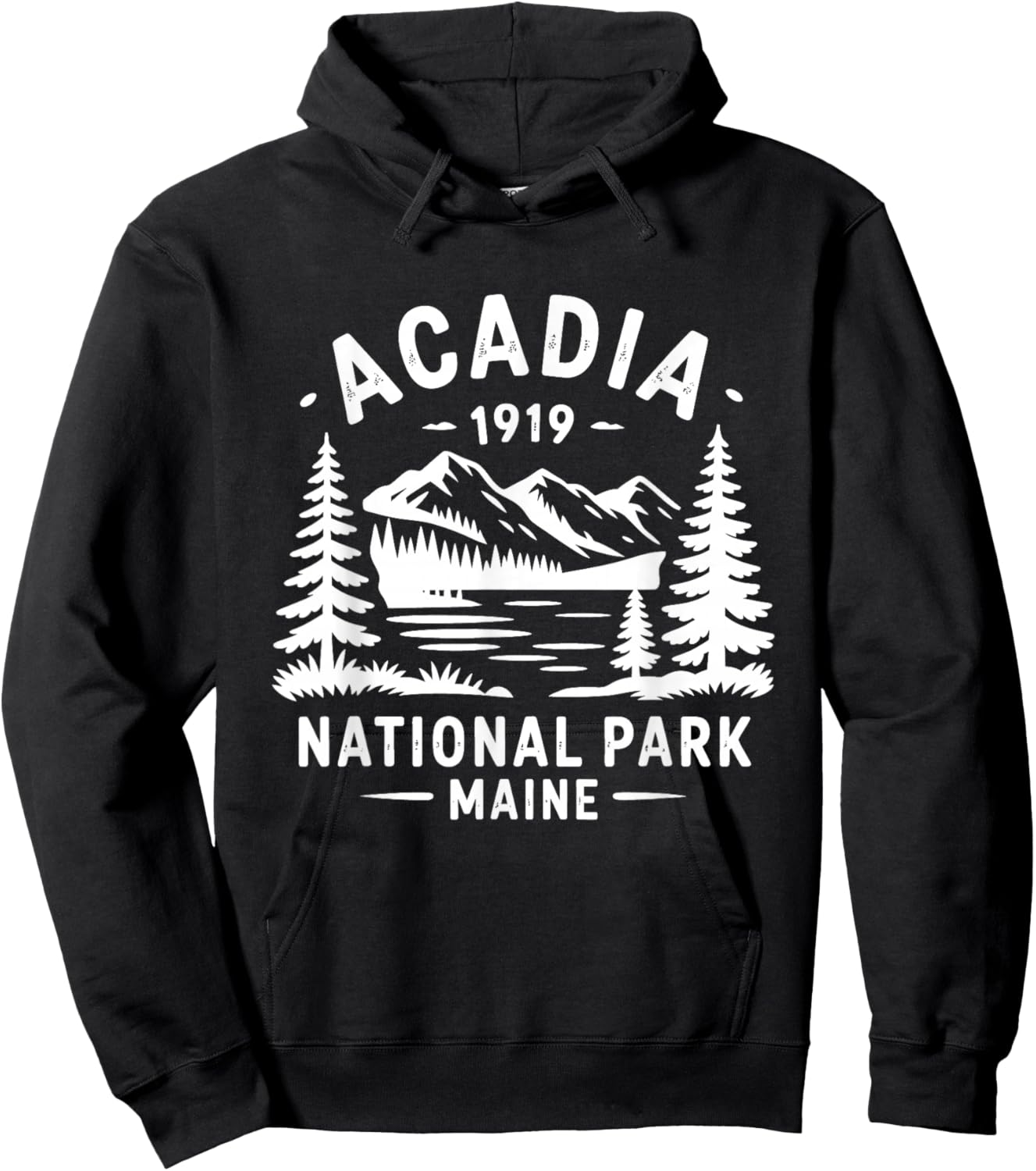Acadia National Park - Retro Throwback Design - Classic Hoodie - Hoodie | Black