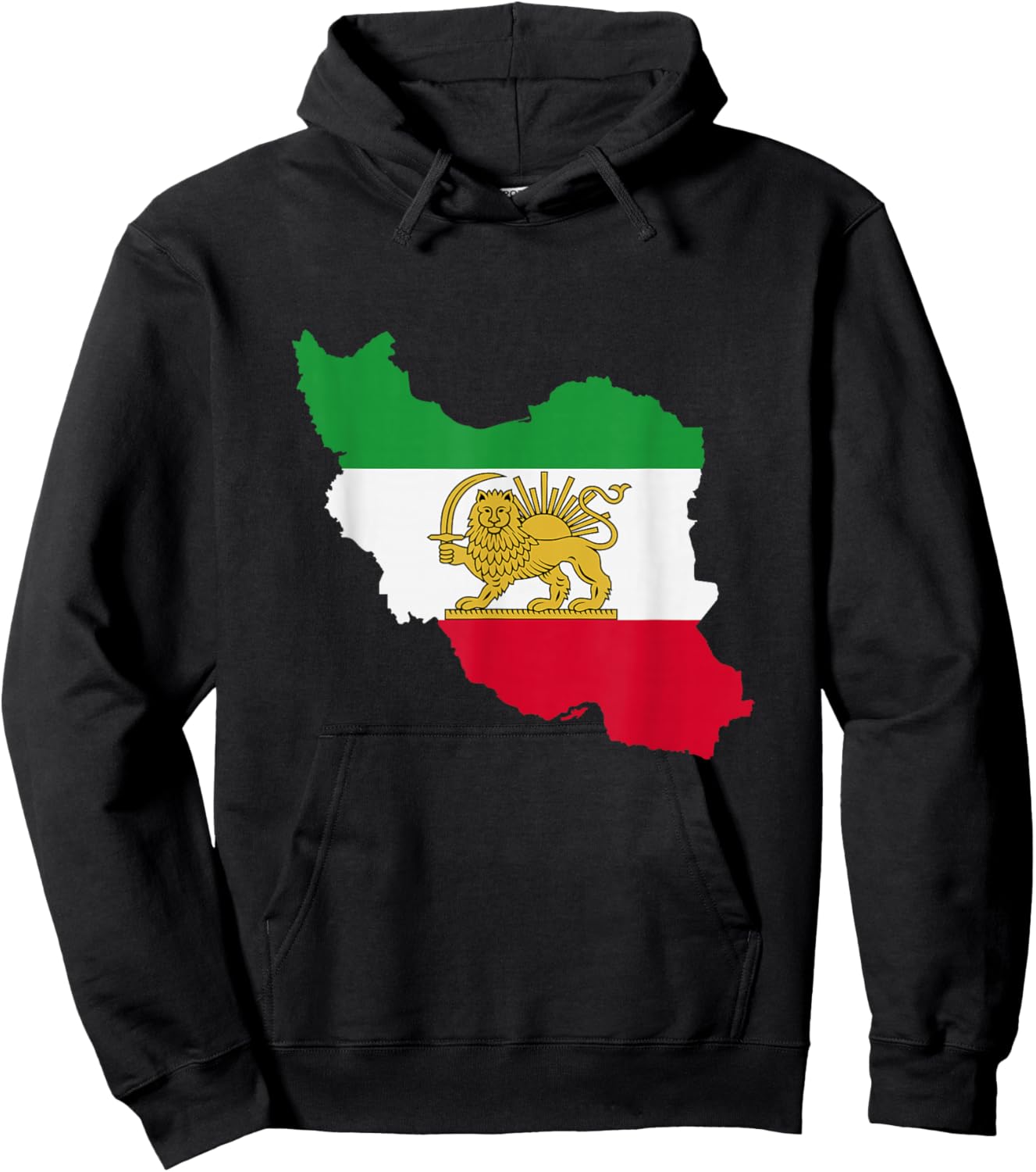 Free Iran Lion and Sun Flag – Persian Heritage Symbol Design Hoodie - Hoodie | Black