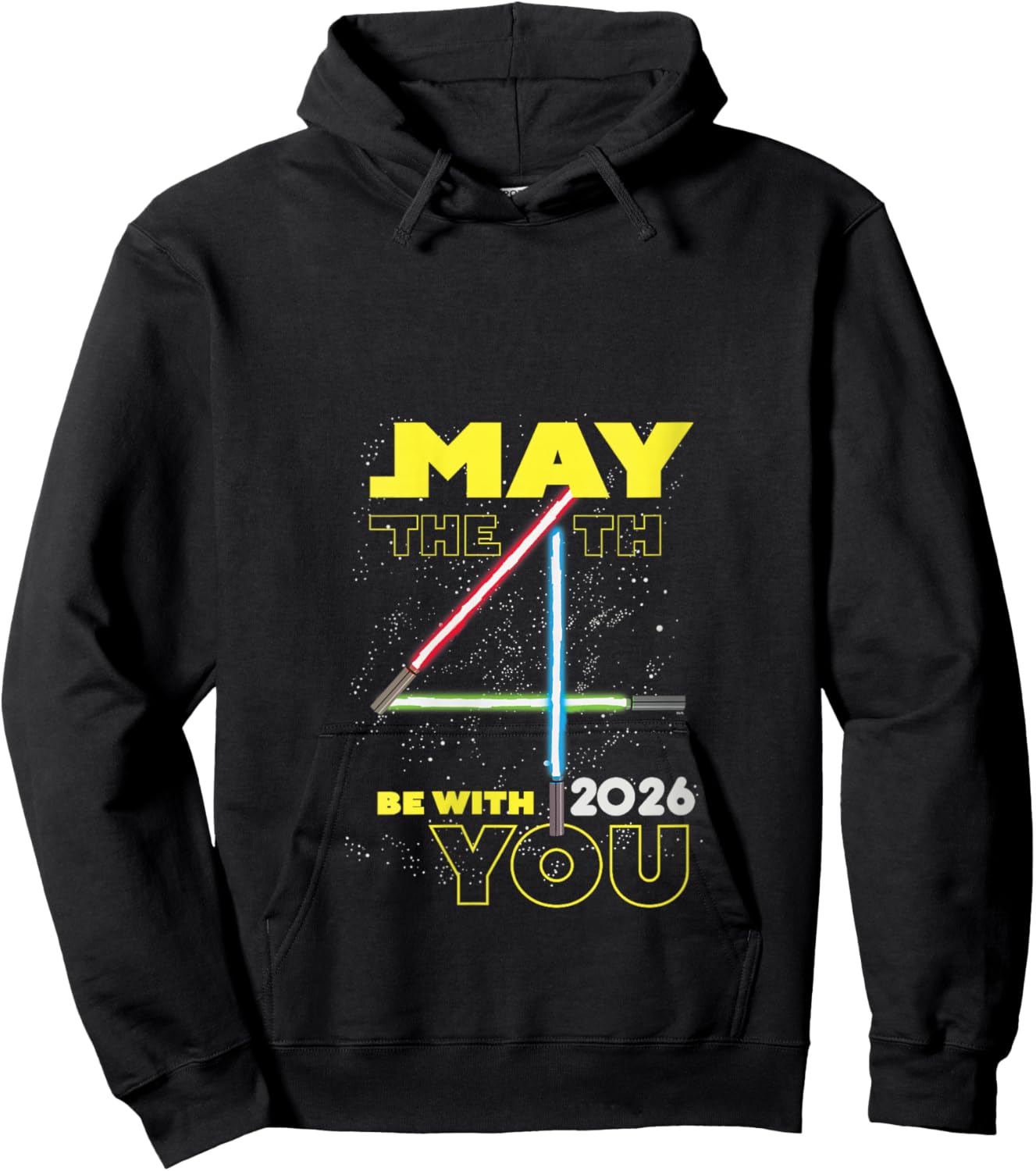 Women's Star Wars May the 4th Be With You 2026 Lightsabers V-Neck Hoodie - Hoodie | Black