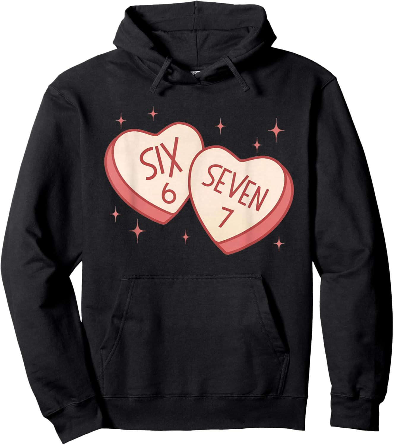 67 Valentines Day Candy Heart 6 7 Meme Six Seven Kids Boys Hoodie - Hoodie | Black