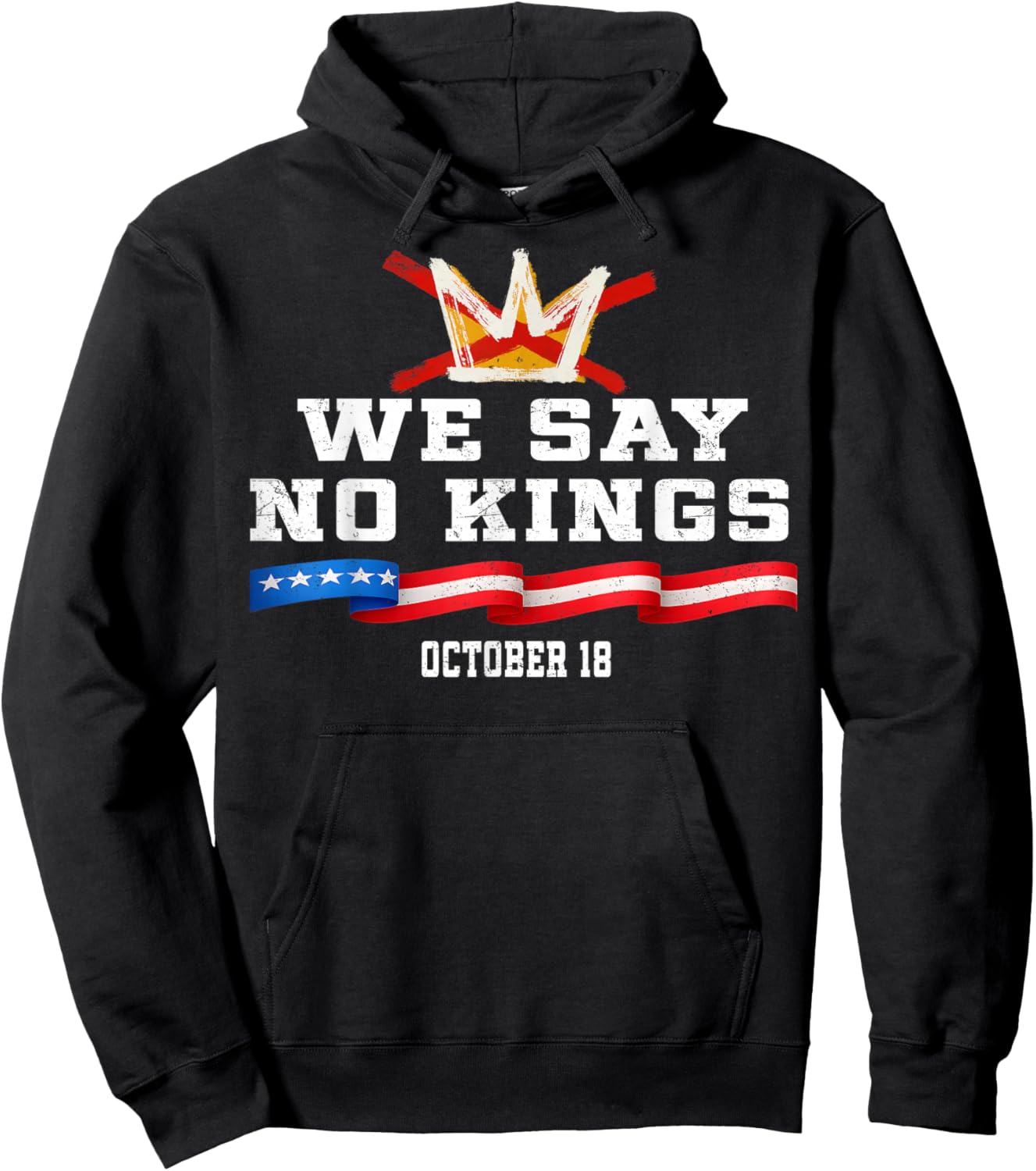 No Kings Day Patriotic No Kings 2025 Hoodie - Hoodie | Black