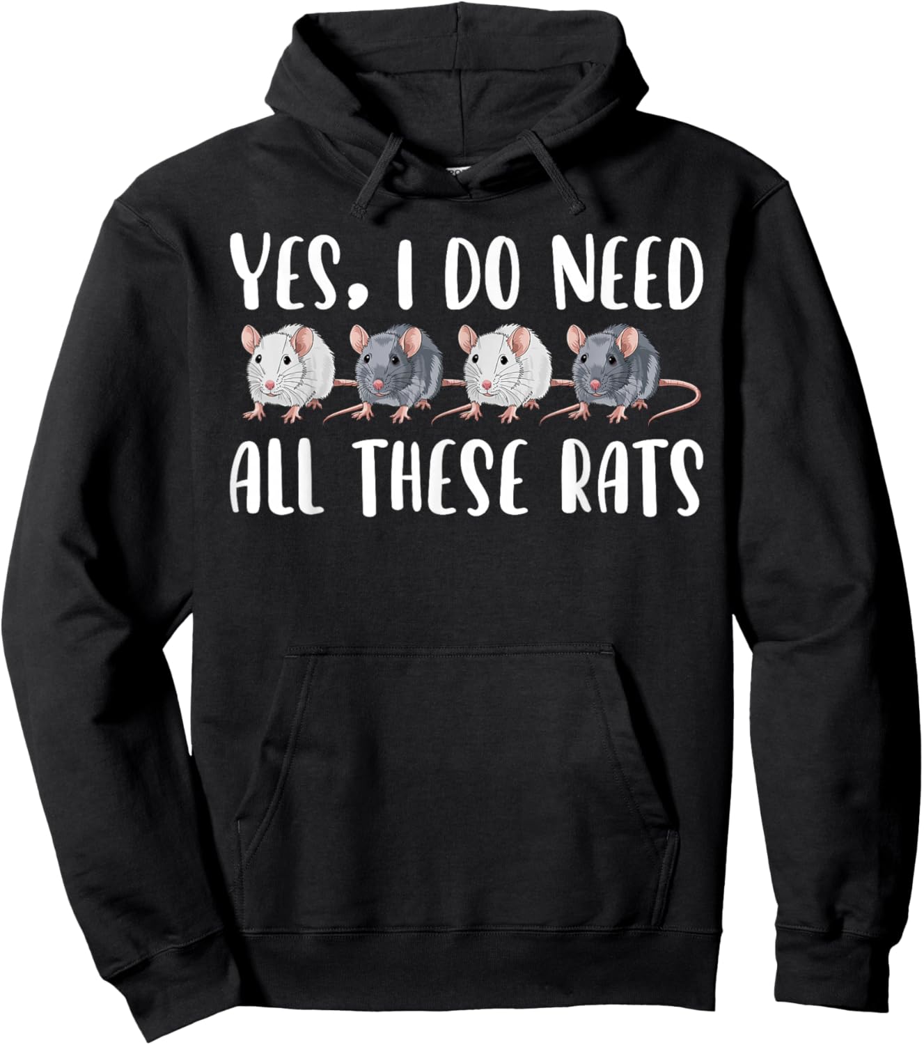 Rat Owner Funny Rat Mom Rat Lover Rat Dad Hoodie - Hoodie | Black