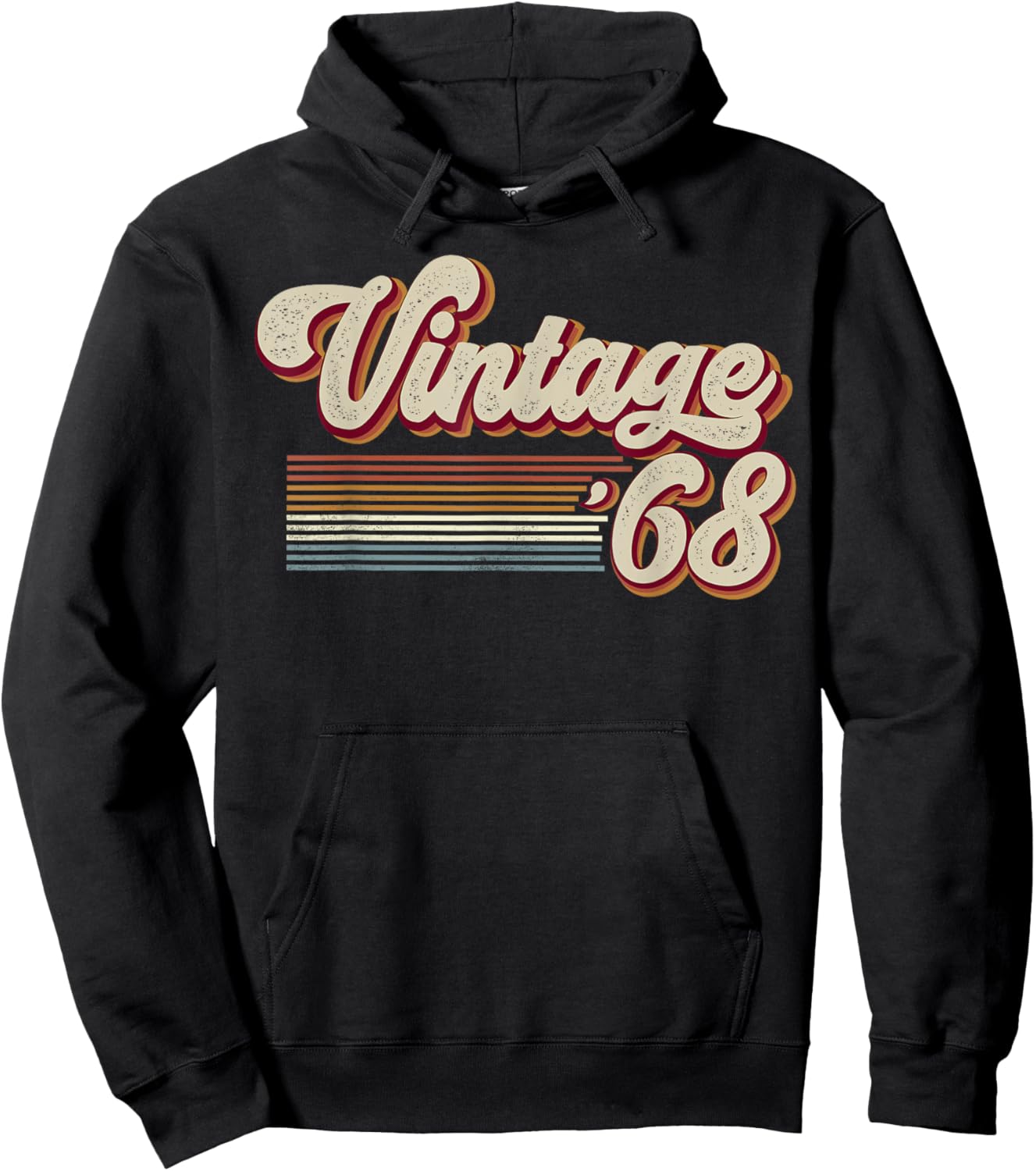 Vintage 1968 Retro Sunset Classic 58-Year-Old 58th Birthday Hoodie - Hoodie | Black