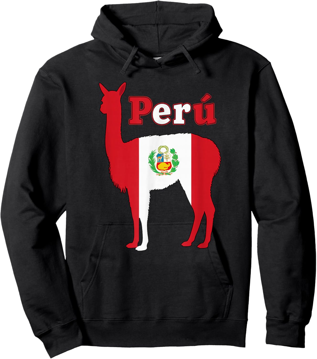 Perú Vicuna Peruvian Flag Pride Peru Llama Alpaca Hoodie - Hoodie | Black