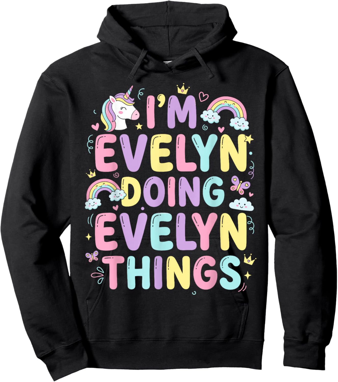 I'm Evelyn Doing Evelyn Things Cute Girl's Hoodie - Hoodie | Black