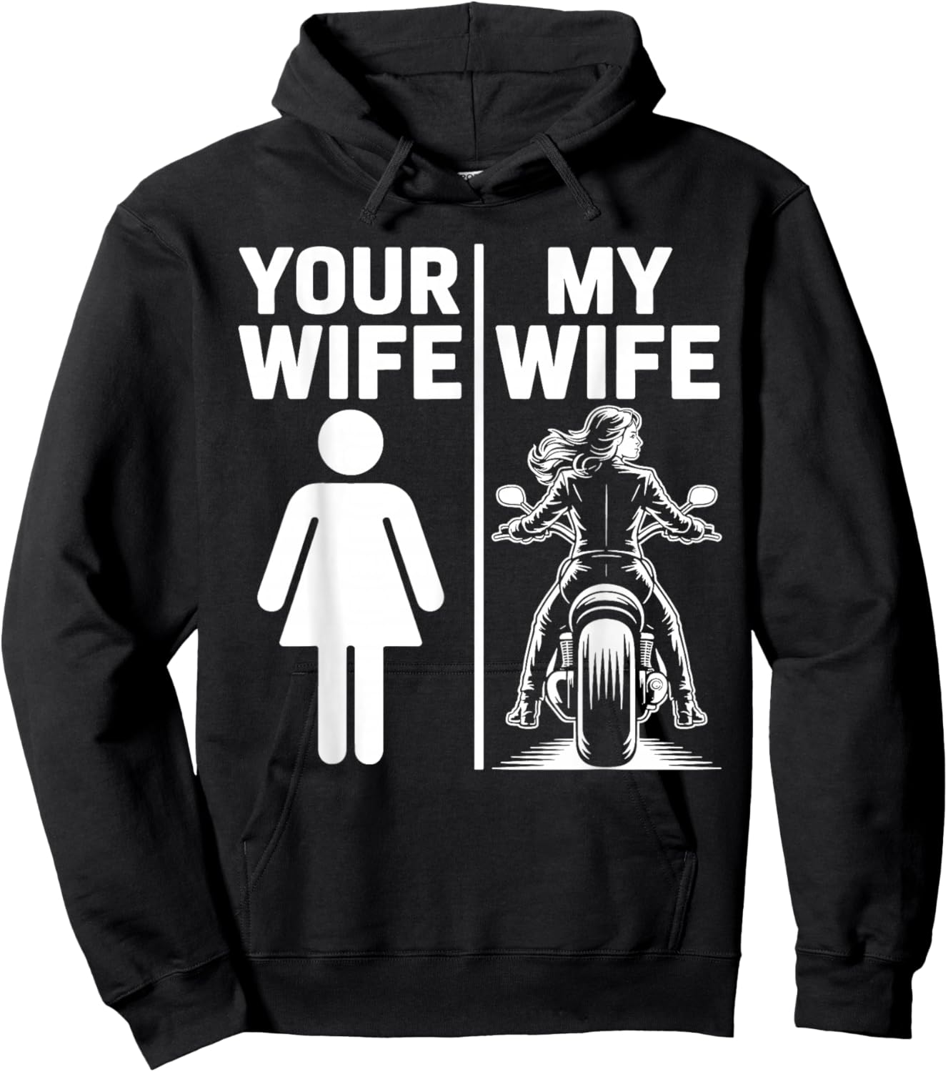 Your Wife My Wife Funny Biker Motorcycle Wife Hoodie - Hoodie | Black