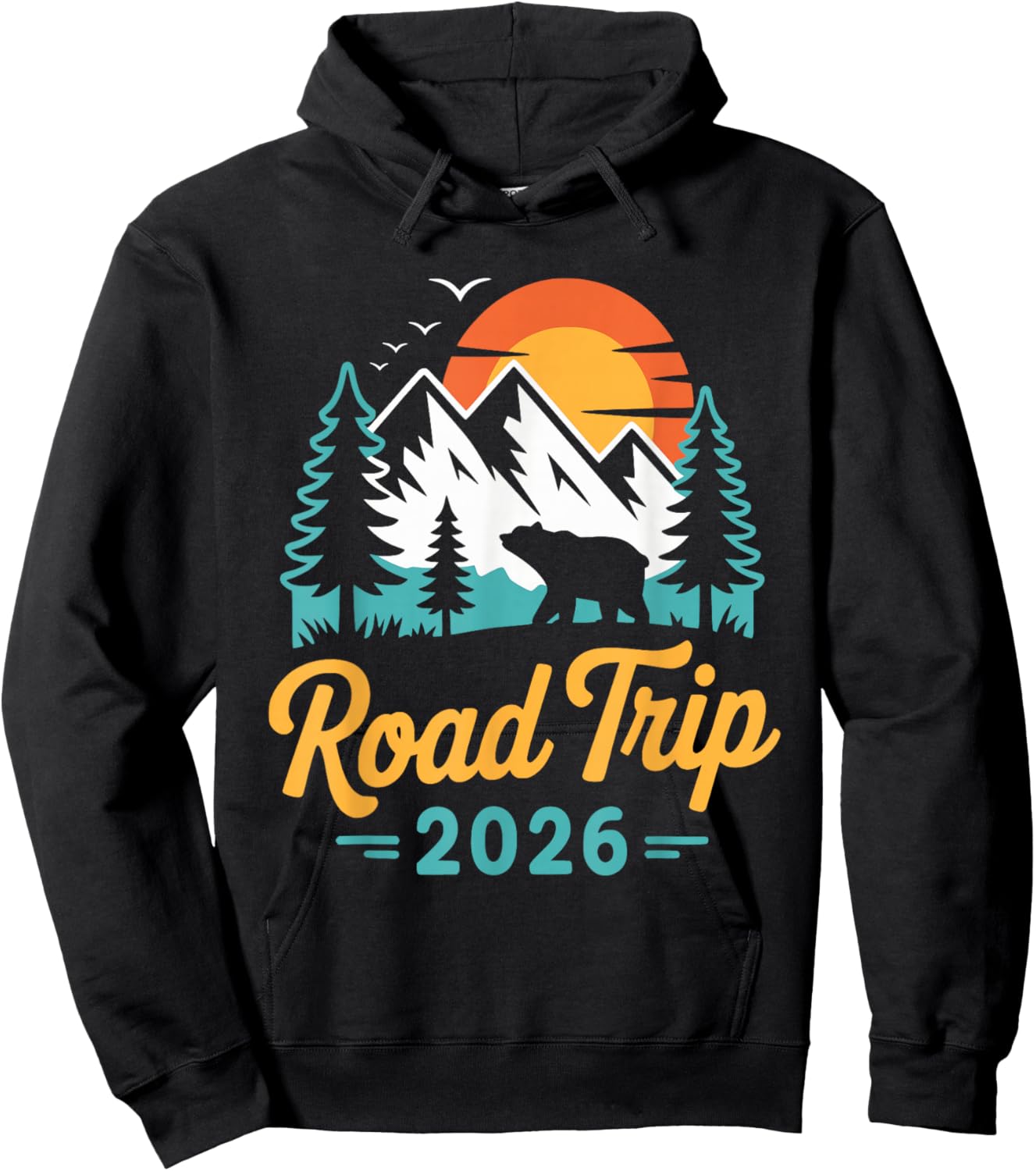 Road Trip 2026 Family Friend Vacation Travel Hiking Memories Hoodie - Hoodie | Black