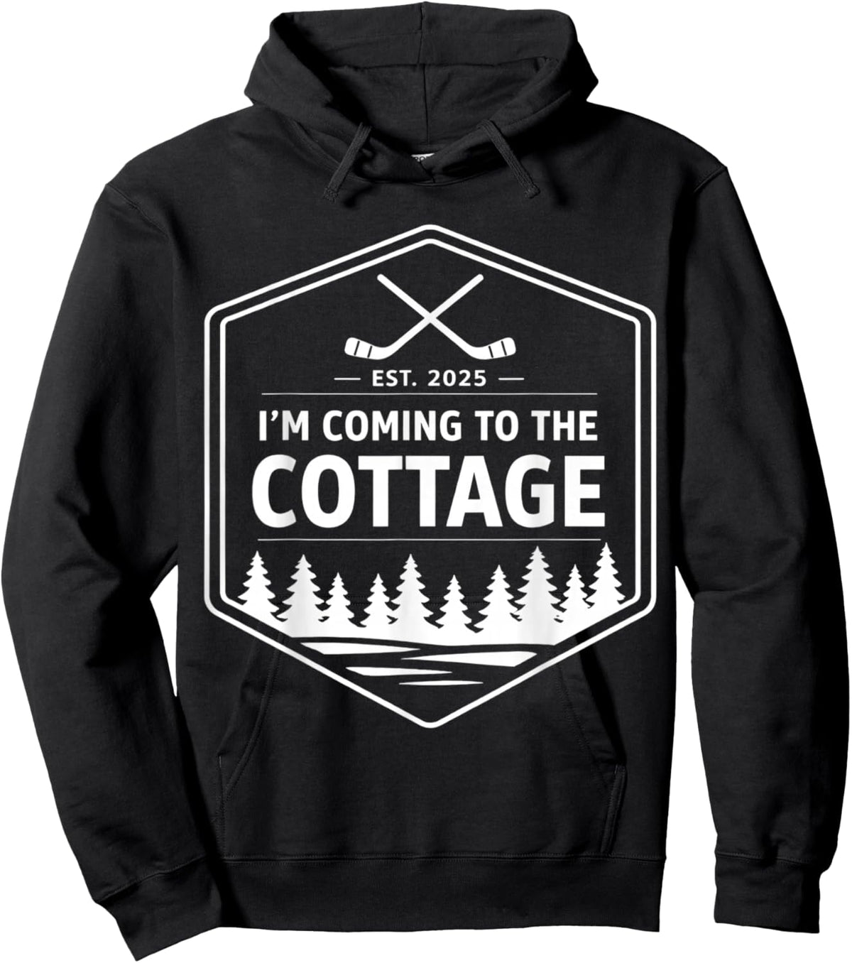 Coming to The Cottage Cozy Outdoors Hockey Romantic Couple Hoodie - Hoodie | Black