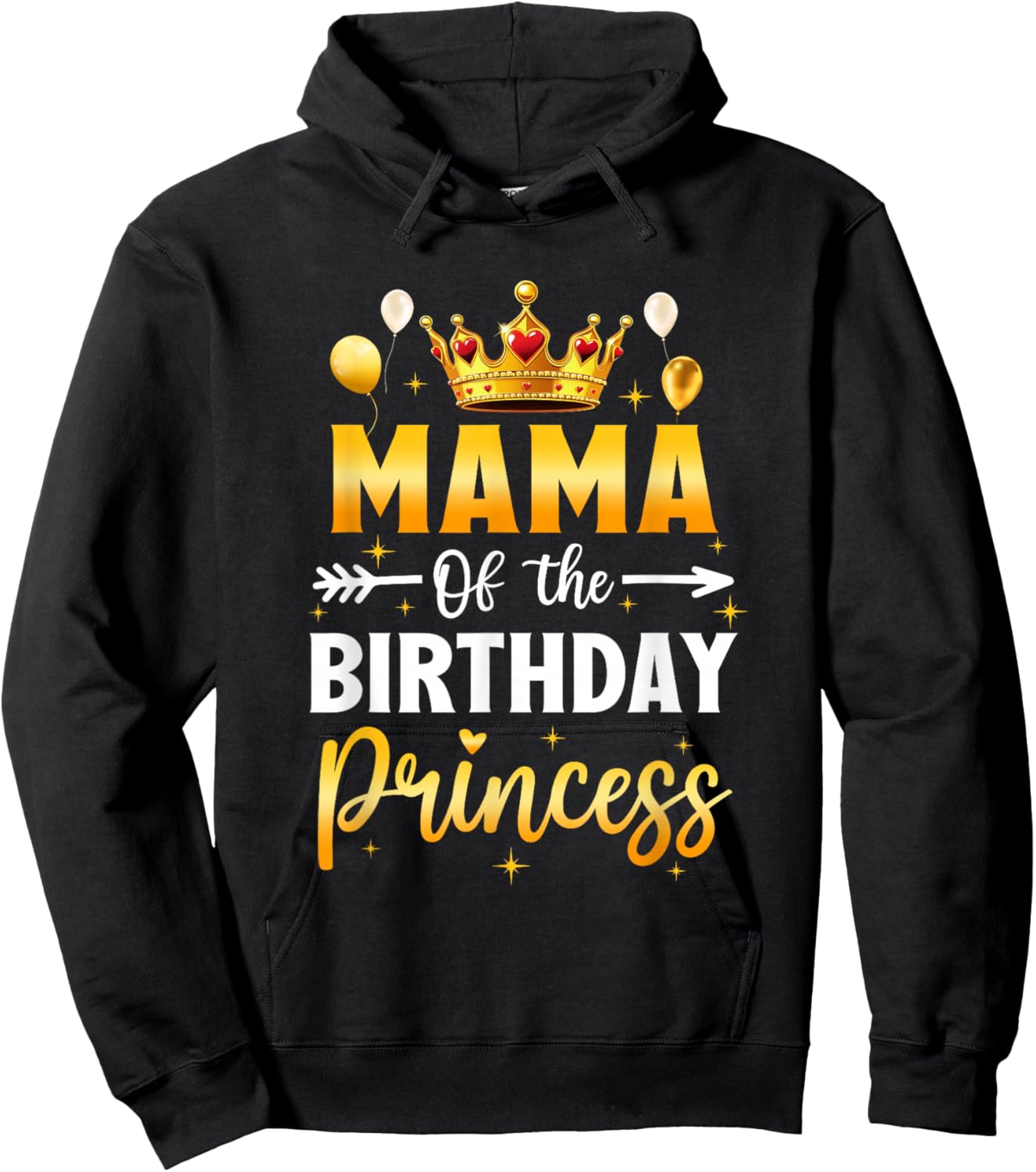 Mama of The Birthday Princess Birthday Girl Party Family Hoodie - Hoodie | Black