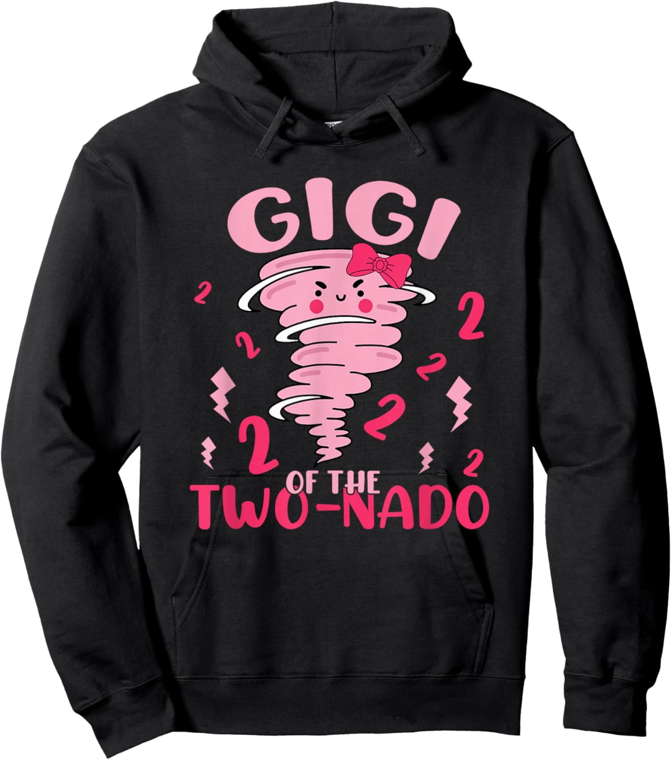 Gigi of The Two-nado Tornado Theme 2nd Birthday Party Hoodie - Hoodie | Black