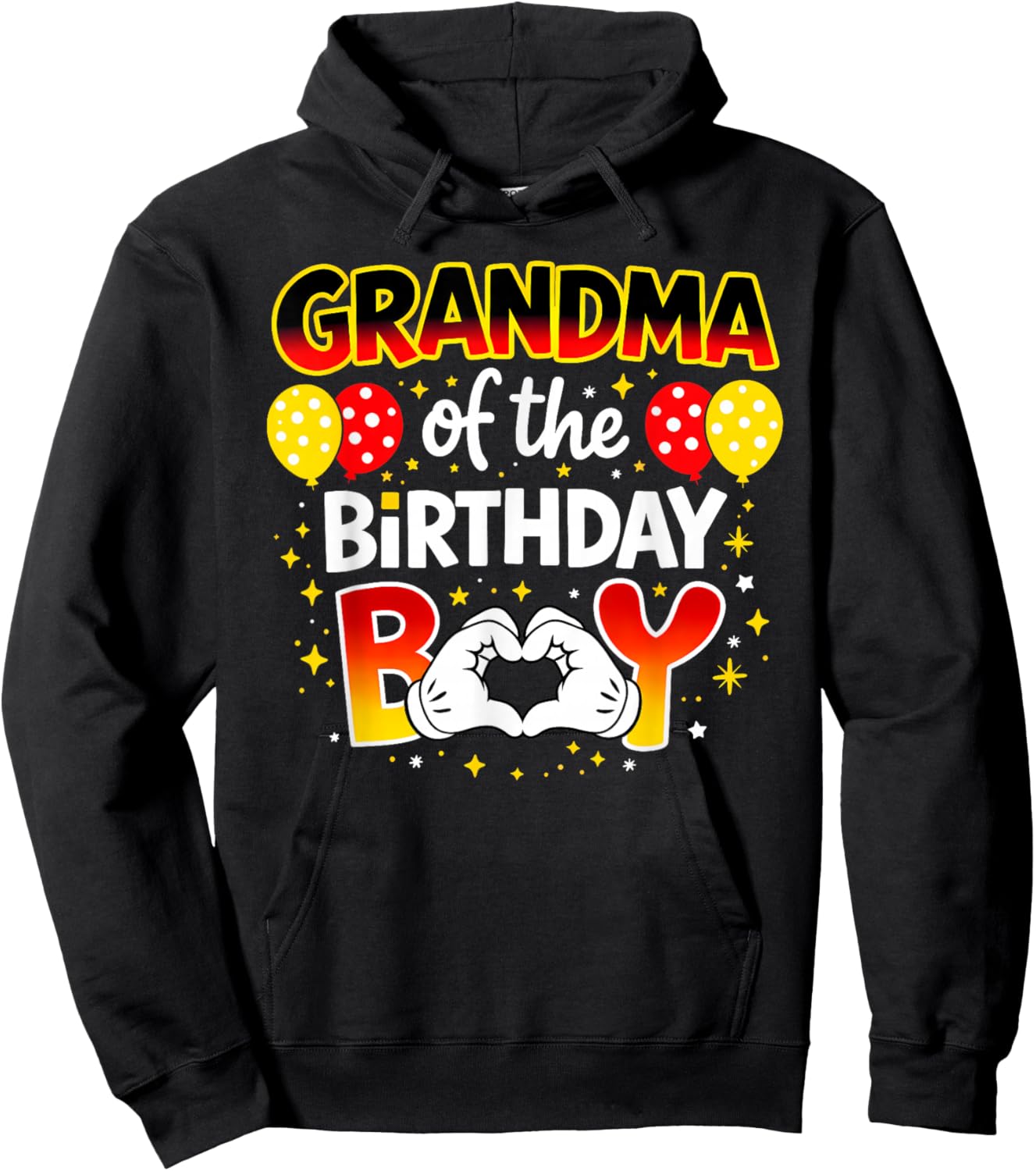 Grandma of The Birthday Boy Family Party Decor Grandson Hoodie - Hoodie | Black