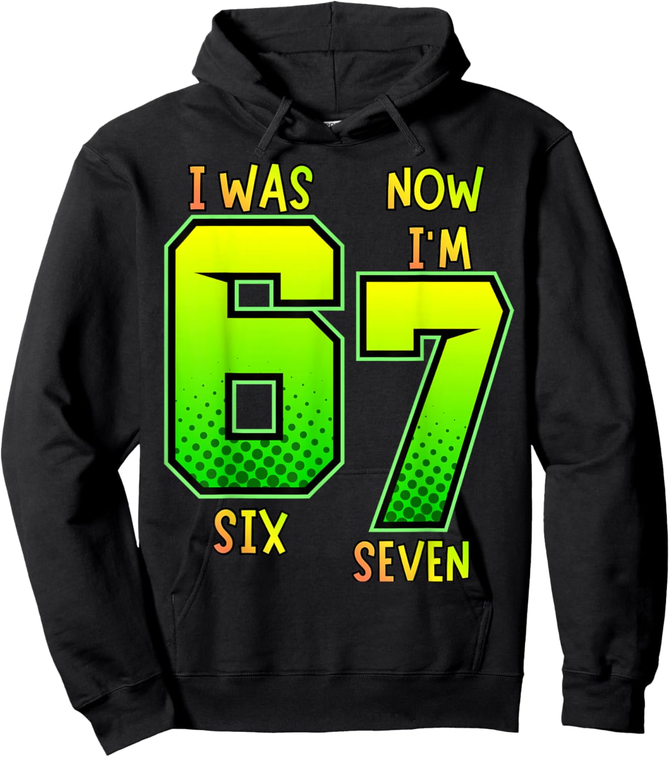I was 6 Now I'm 7 Birthday Shirt for Kids 7 Birthday Hoodie - Hoodie | Black