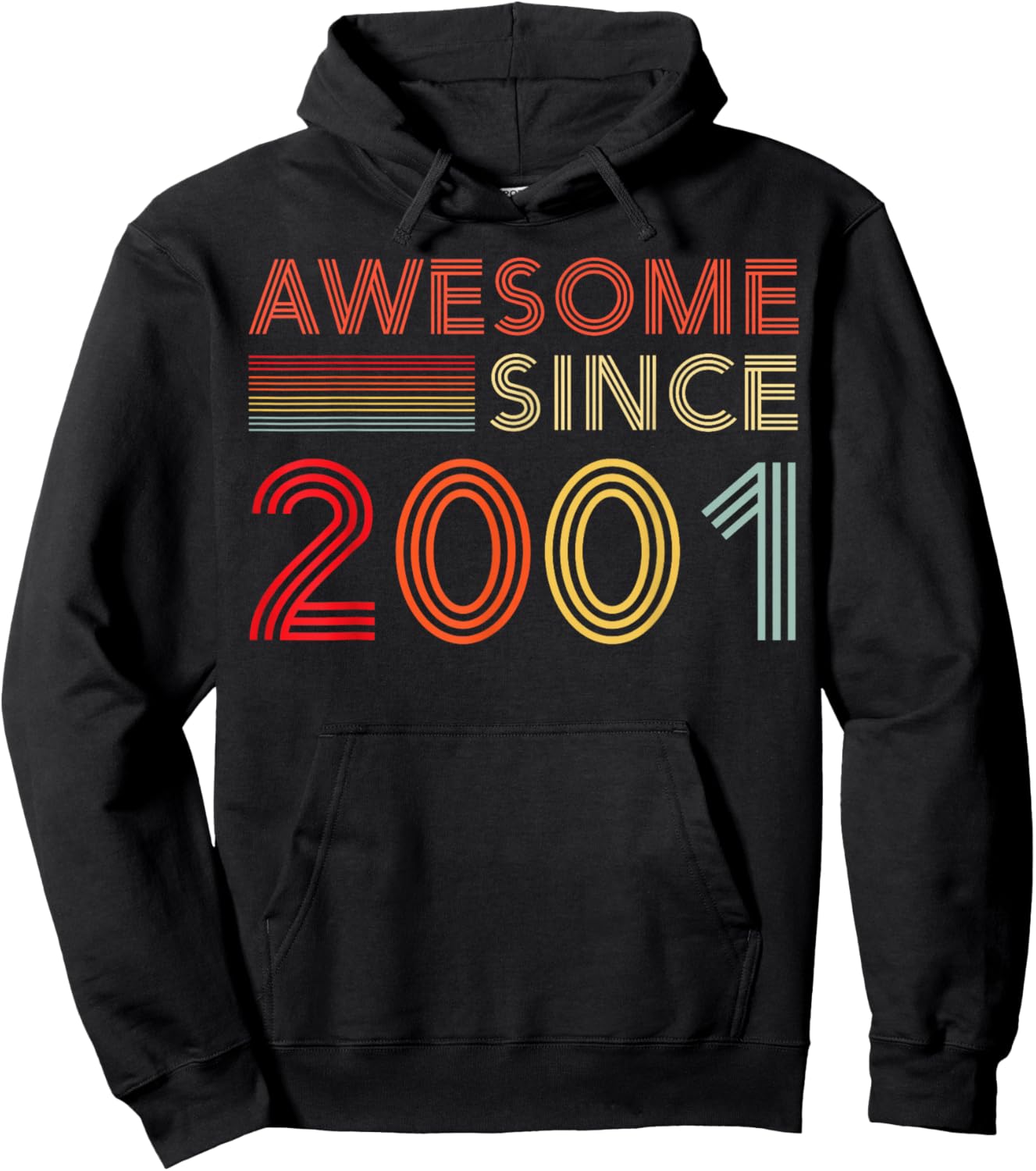 25 Birthday Decorations Men 25yr Awesome 2001 25th Birthday Hoodie - Hoodie | Black