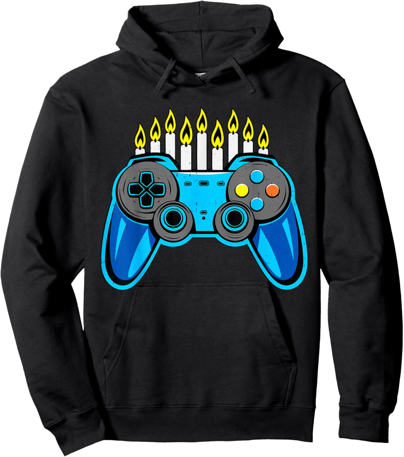 Boys Hanukkah Video Game Dreidel Jewish Menorah Chanukah Kid Hoodie - Hoodie | Black
