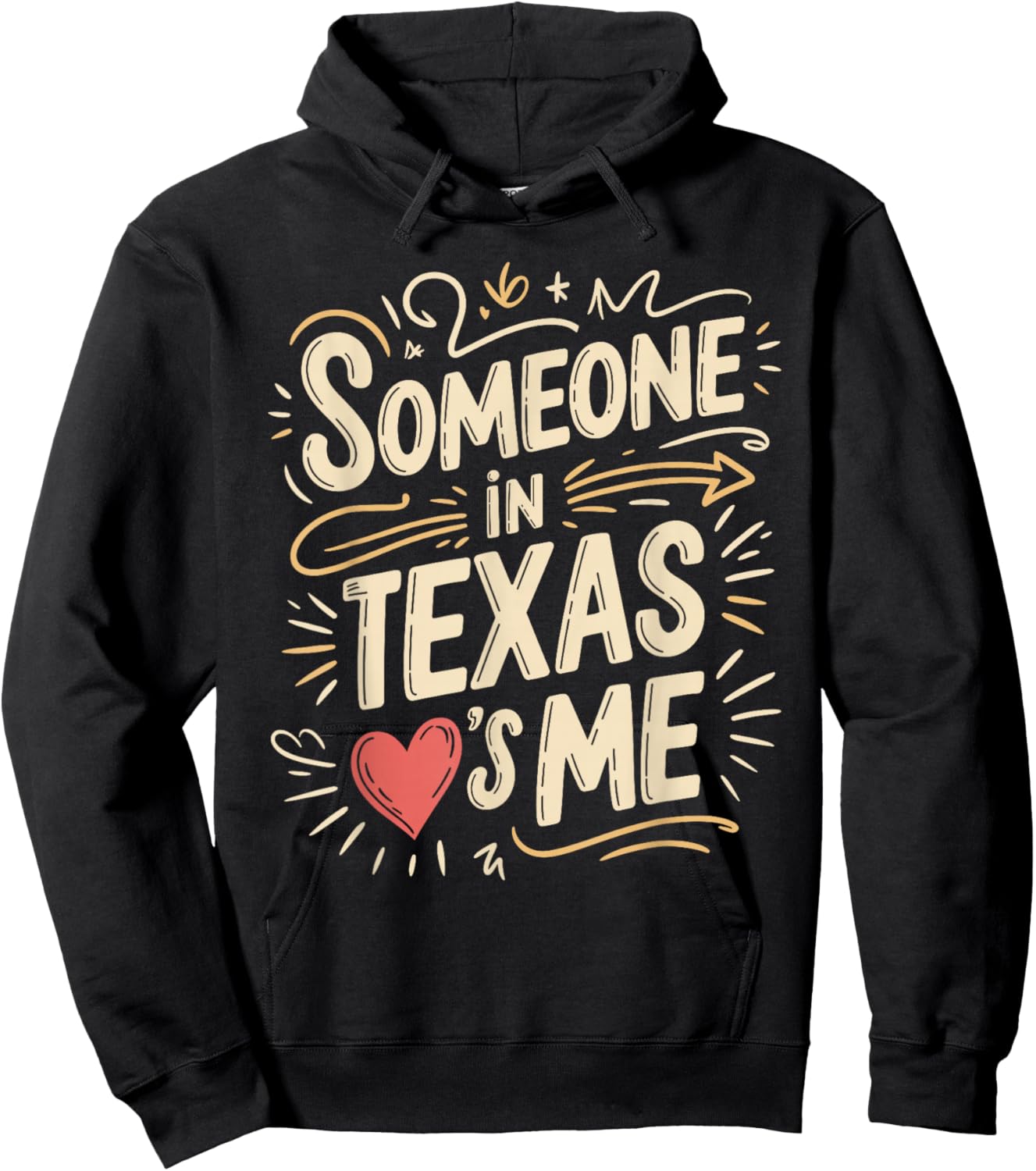 Someone in Texas Loves Me Long Distance Valentine Hoodie - Hoodie | Black