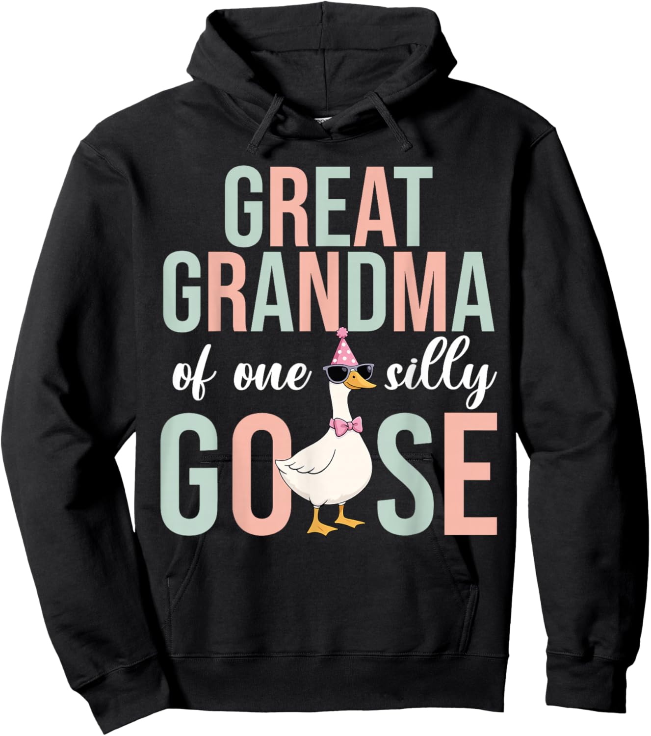 Great Grandma of Silly Goose First Birthday Family Matching Hoodie - Hoodie | Black