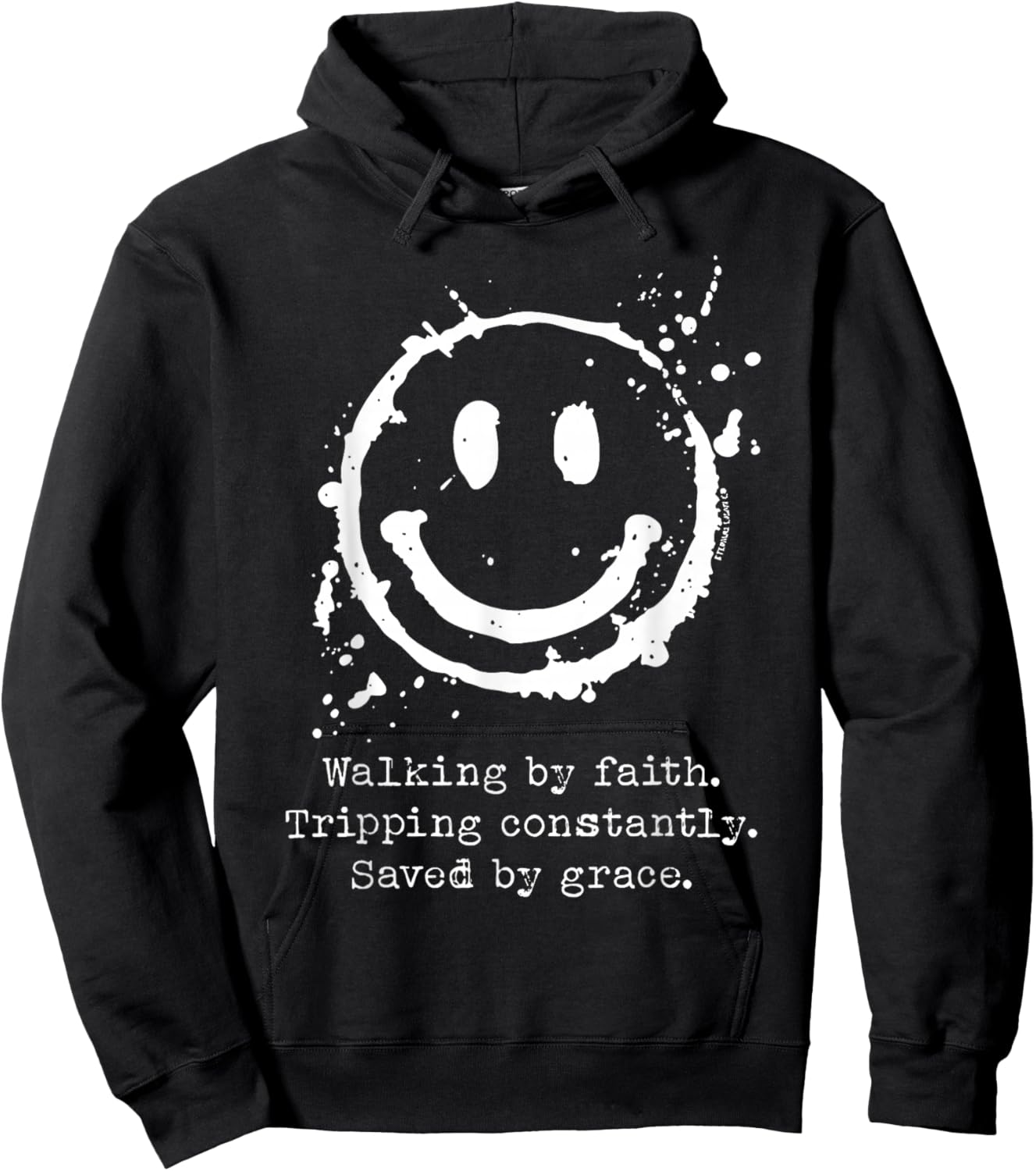 Walking by Faith Tripping Constantly Saved by Grace Hoodie - Hoodie | Black