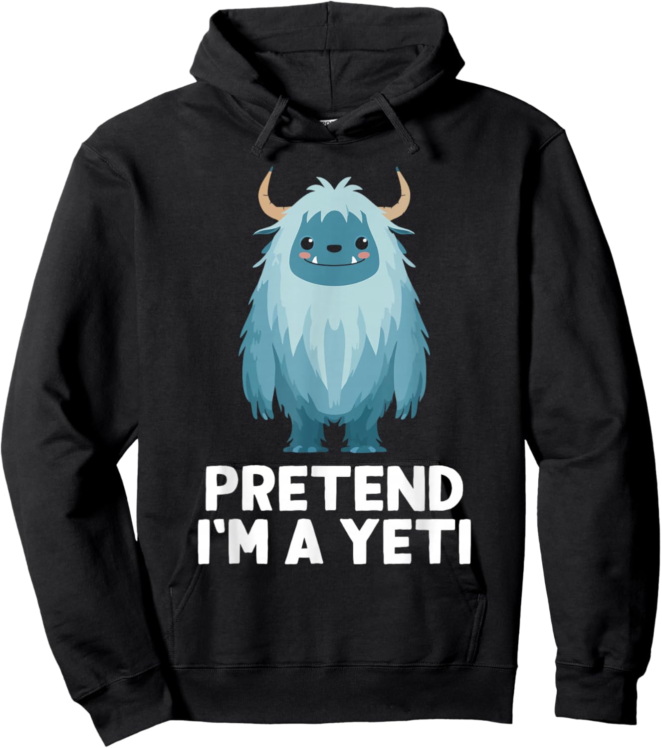 Easy Pretend I'm A Yeti Costume Halloween Funny Hoodie - Hoodie | Black