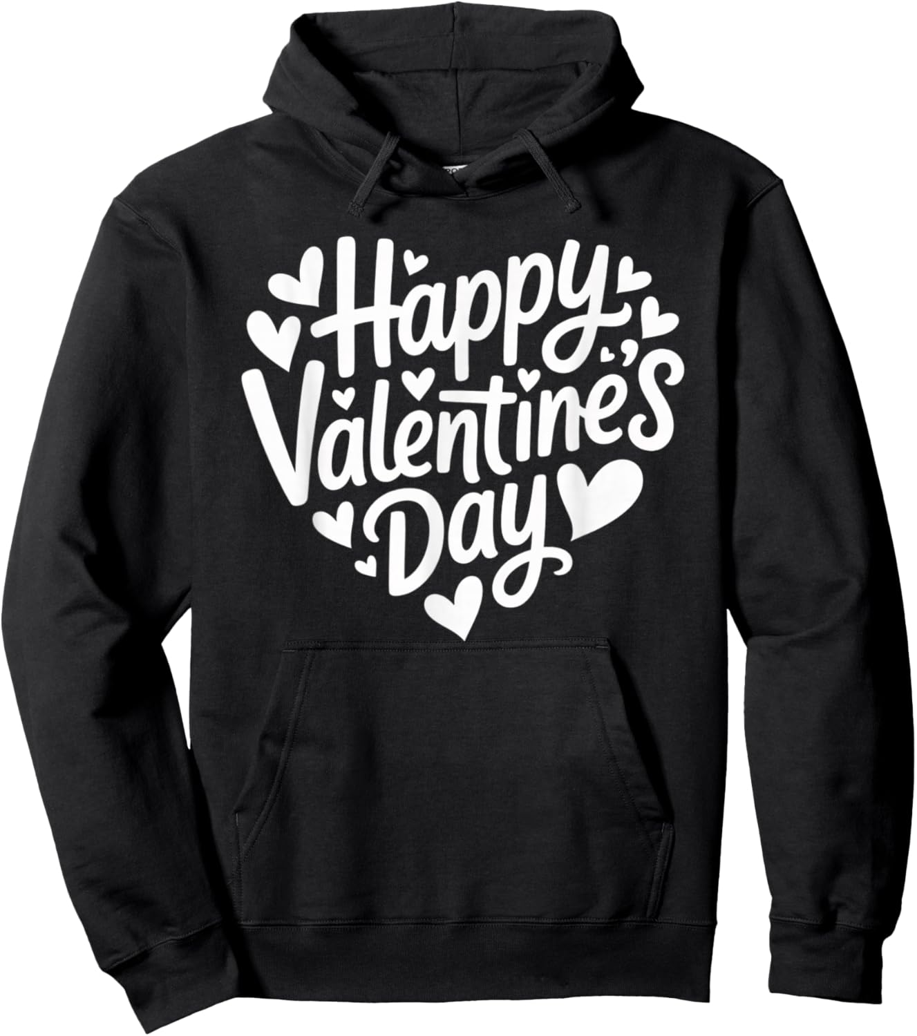 Happy Valentines Day Heart Hoodie - Hoodie | Black