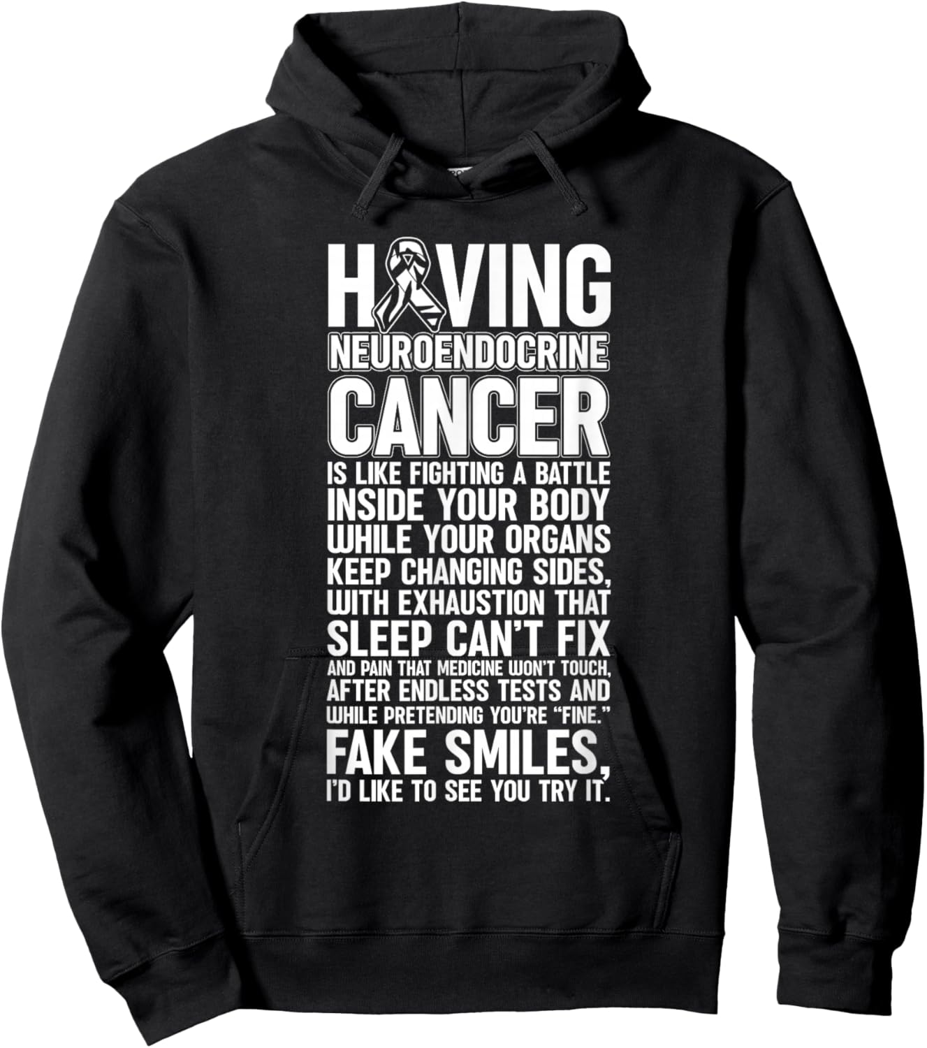 Neuroendocrine Tumor Awareness NET Cancer Warrior Carcinoid Hoodie - Hoodie | Black